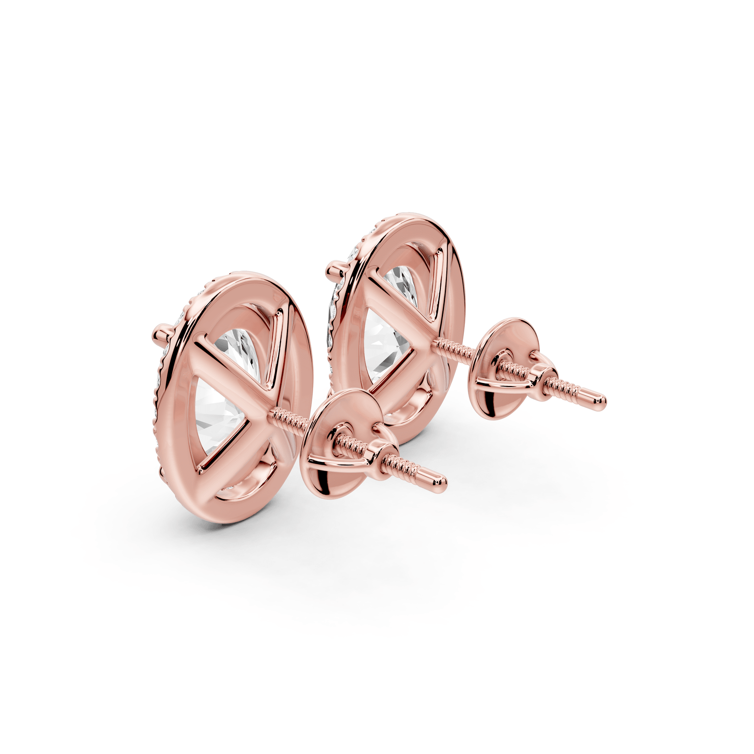 Solis - 5ct 14k rose gold Oval - Cut Diamond Stud Earrings - Mr. Alex Jewelry