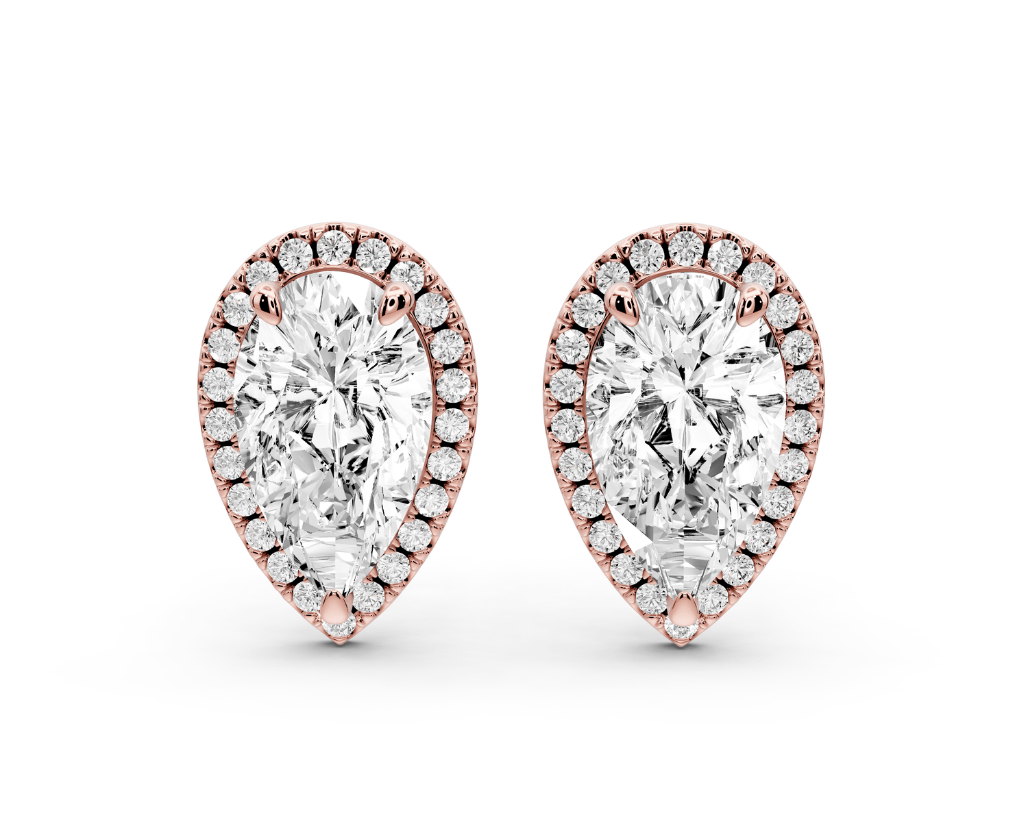 Solis - 5ct 14k rose gold Pear - Cut Diamond Stud Earrings - Mr. Alex Jewelry