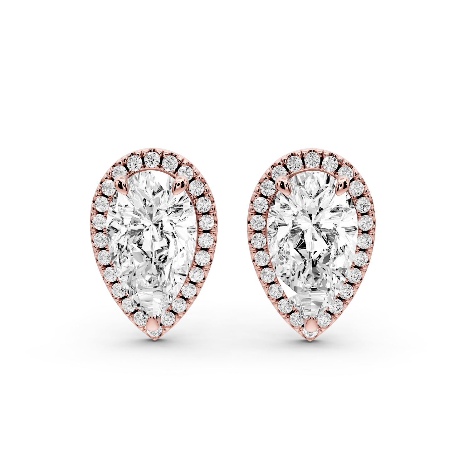 Solis - 5ct 14k rose gold Pear - Cut Diamond Stud Earrings - Mr. Alex Jewelry