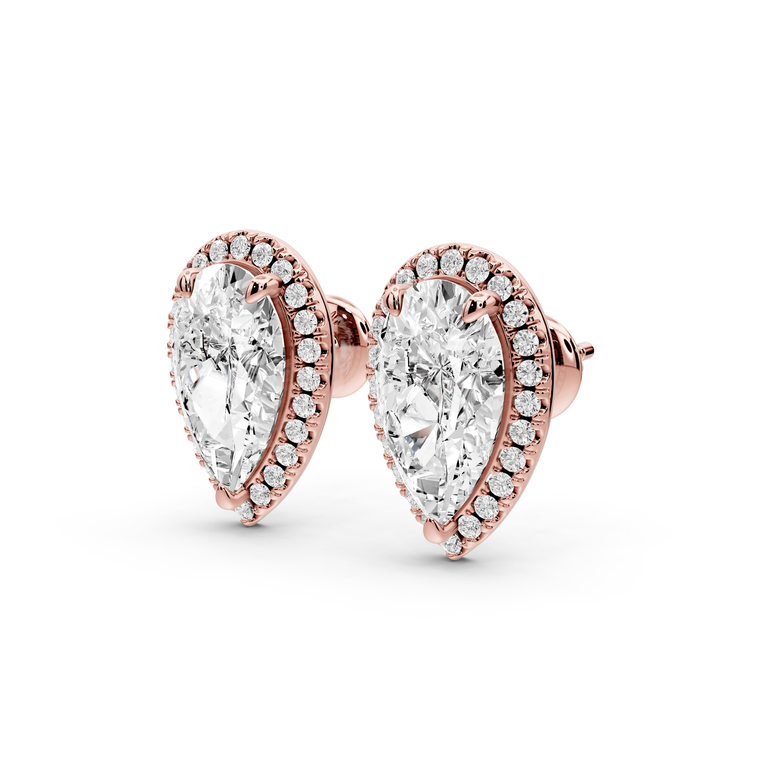 Solis - 5ct 14k rose gold Pear - Cut Diamond Stud Earrings - Mr. Alex Jewelry
