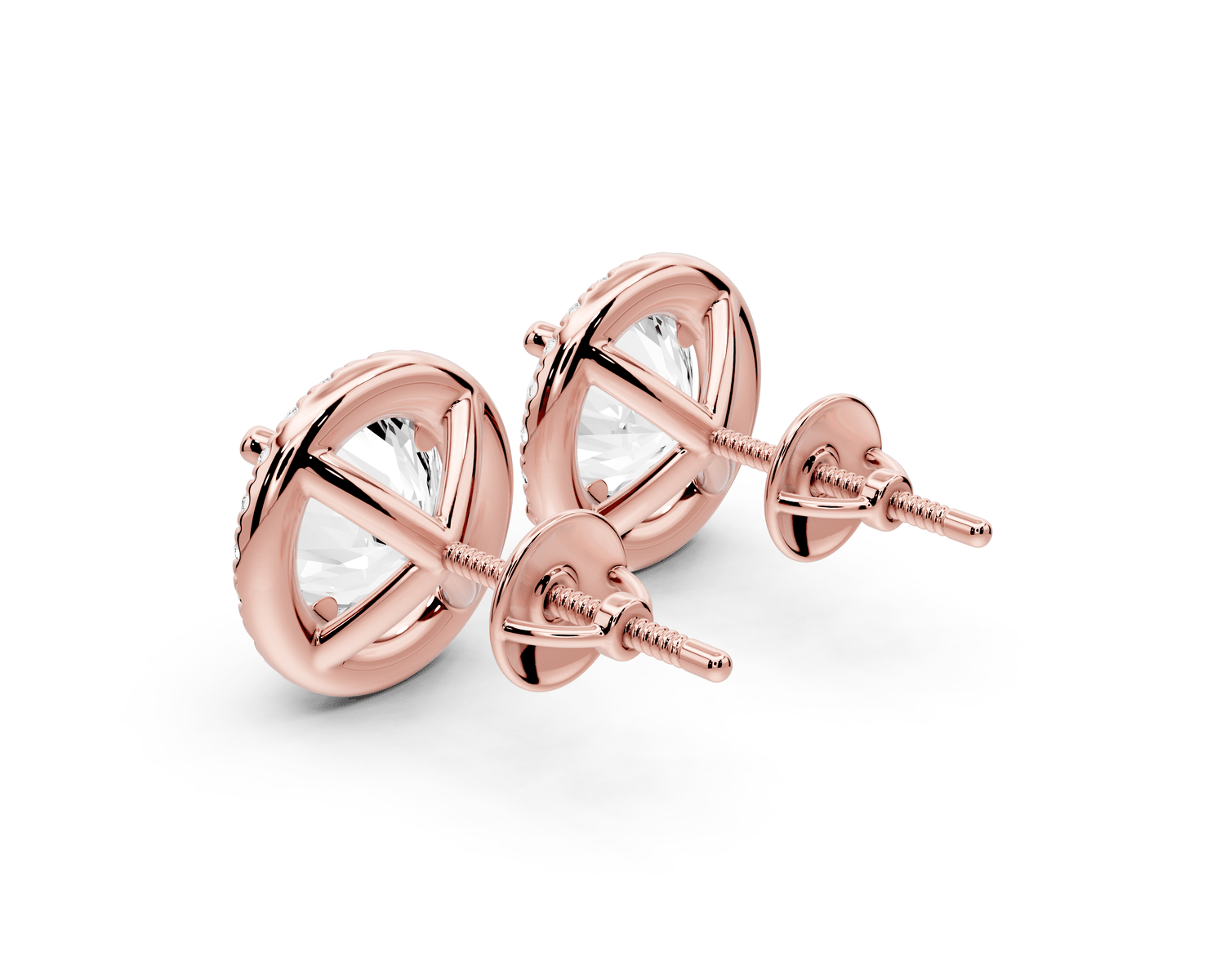 Solis - 5ct 14k rose gold Round - Cut Diamond Stud Earrings - Mr. Alex Jewelry