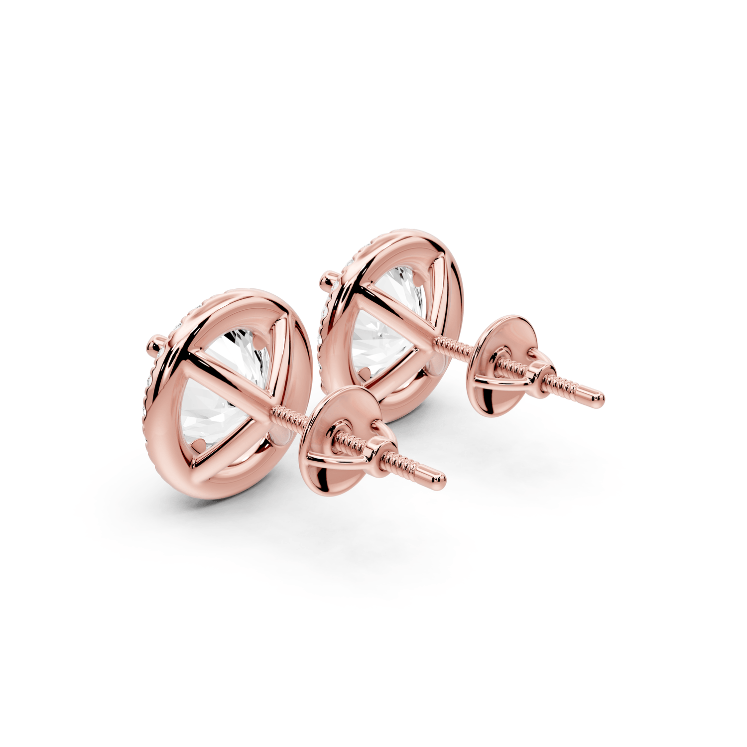 Solis - 5ct 14k rose gold Round - Cut Diamond Stud Earrings - Mr. Alex Jewelry