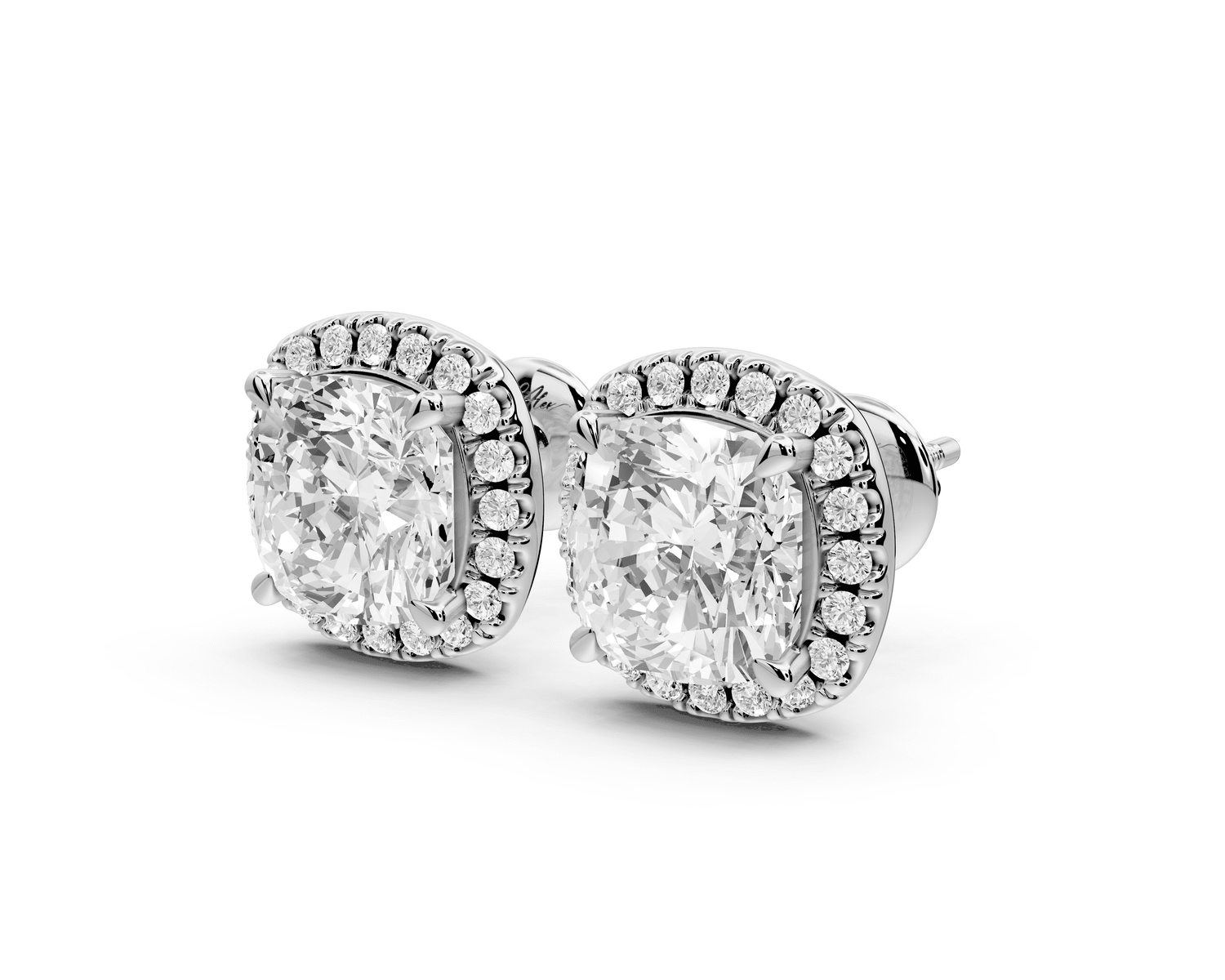 Solis - 5ct 14k white gold Cushion - Cut Diamond Stud Earrings - Mr. Alex Jewelry