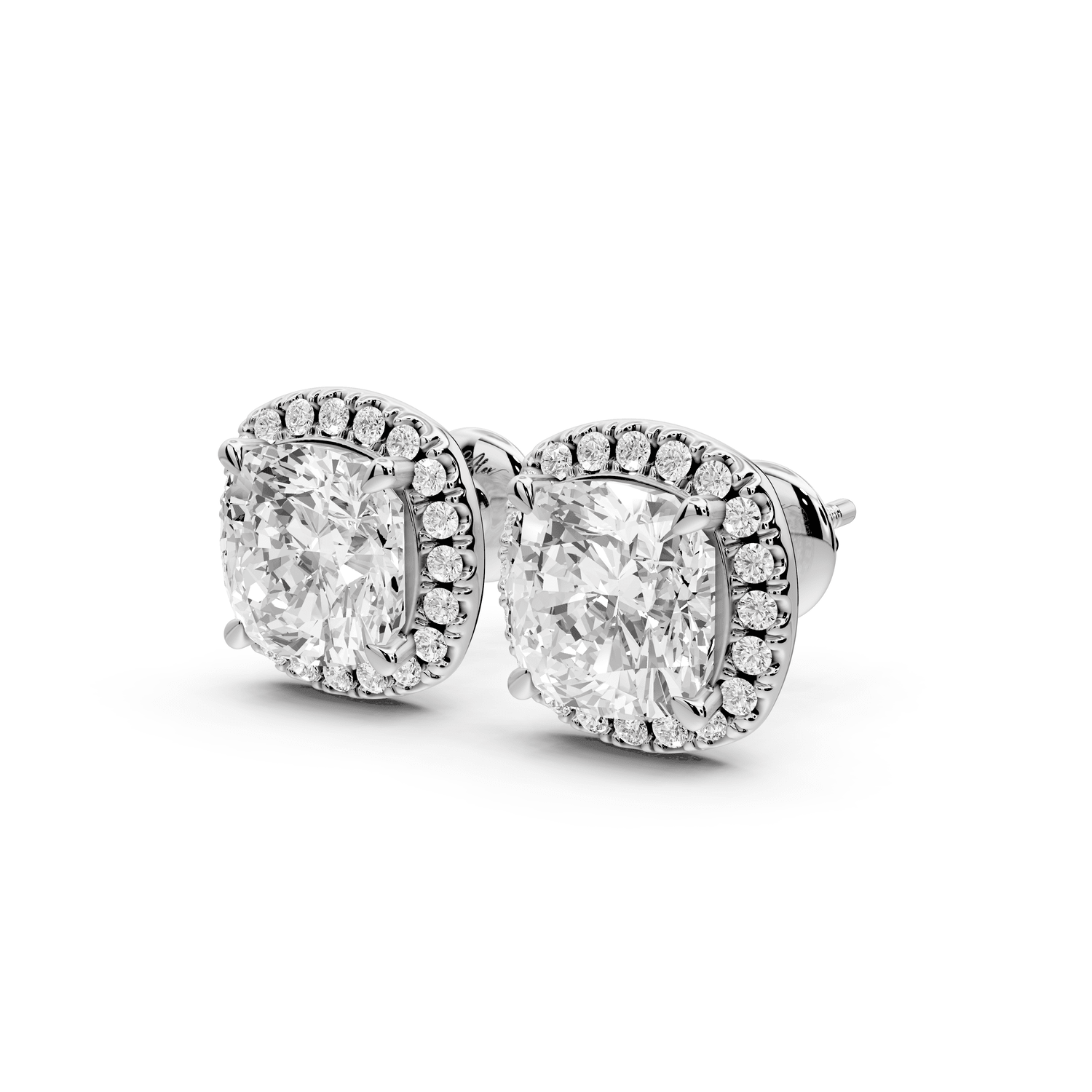 Solis - 5ct 14k white gold Cushion - Cut Diamond Stud Earrings - Mr. Alex Jewelry