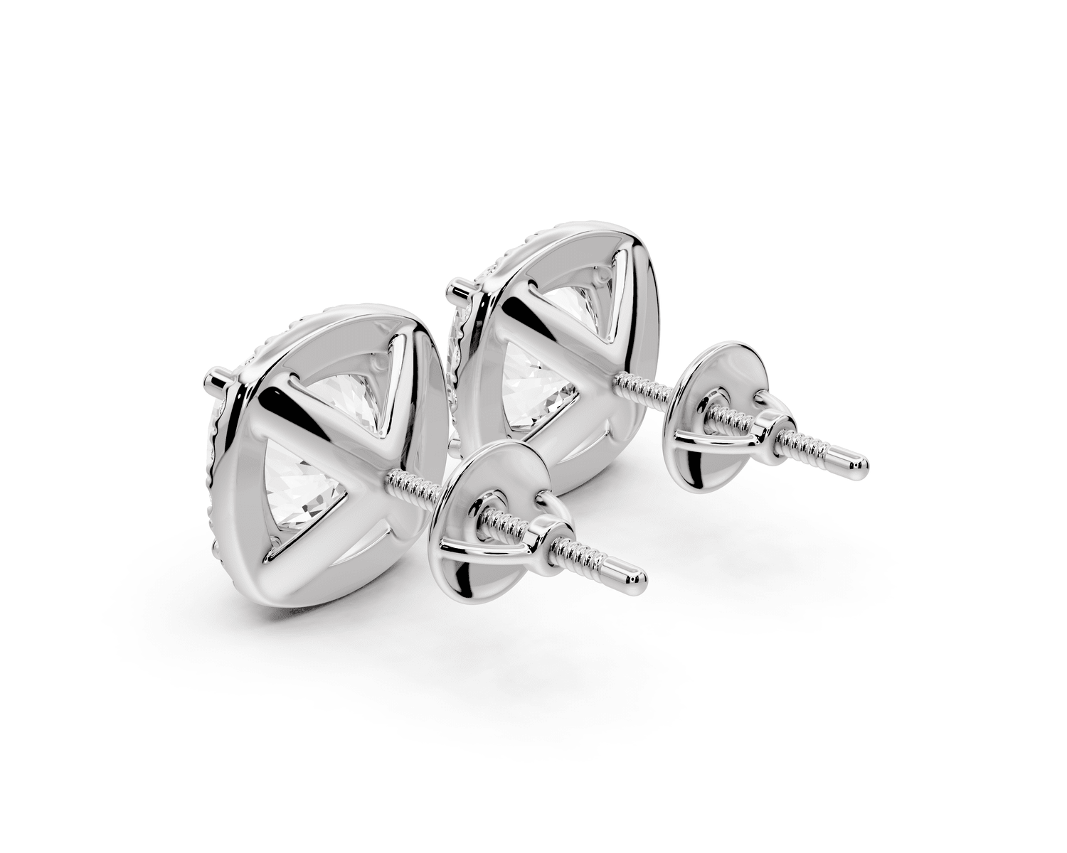 Solis - 5ct 14k white gold Cushion - Cut Diamond Stud Earrings - Mr. Alex Jewelry