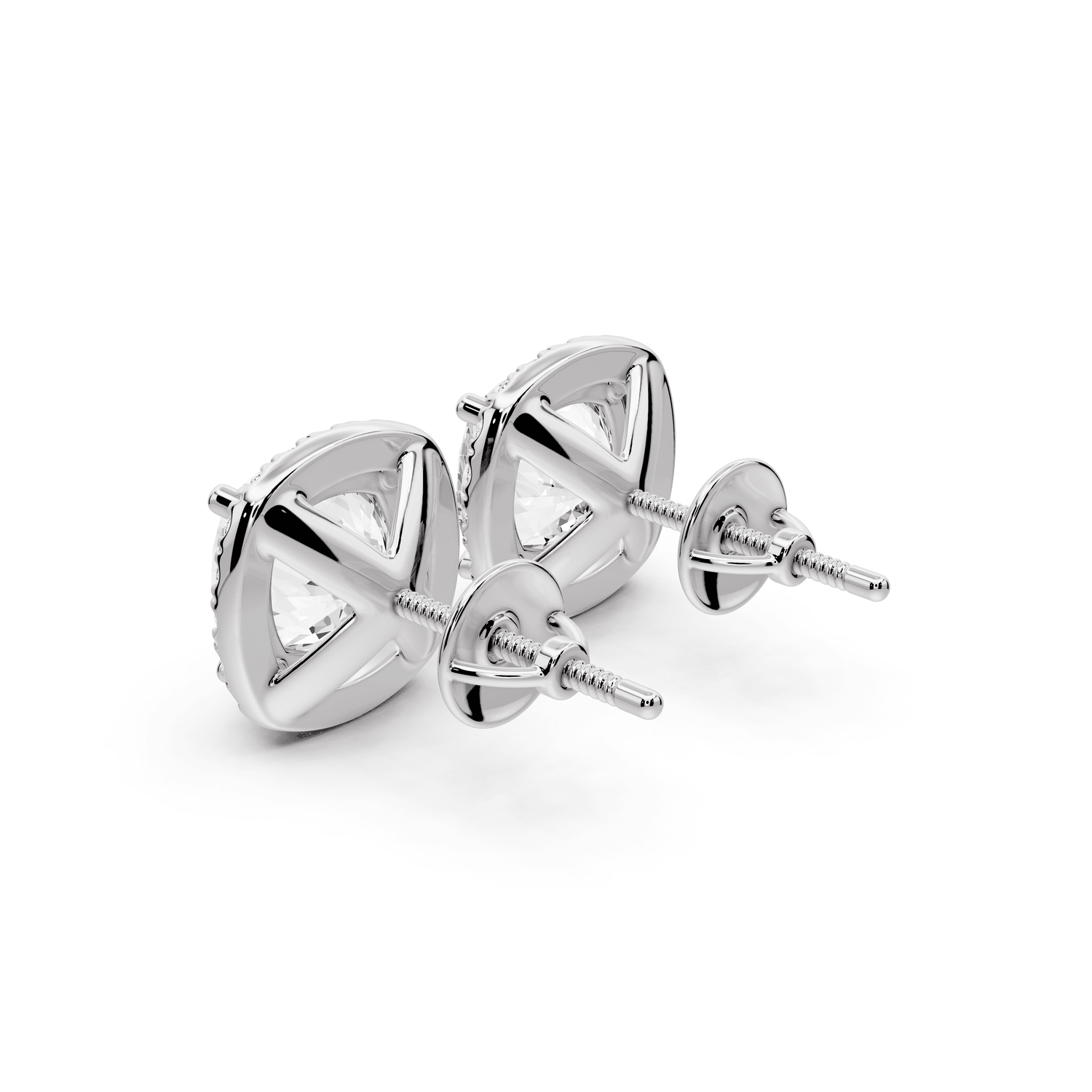 Solis - 5ct 14k white gold Cushion - Cut Diamond Stud Earrings - Mr. Alex Jewelry