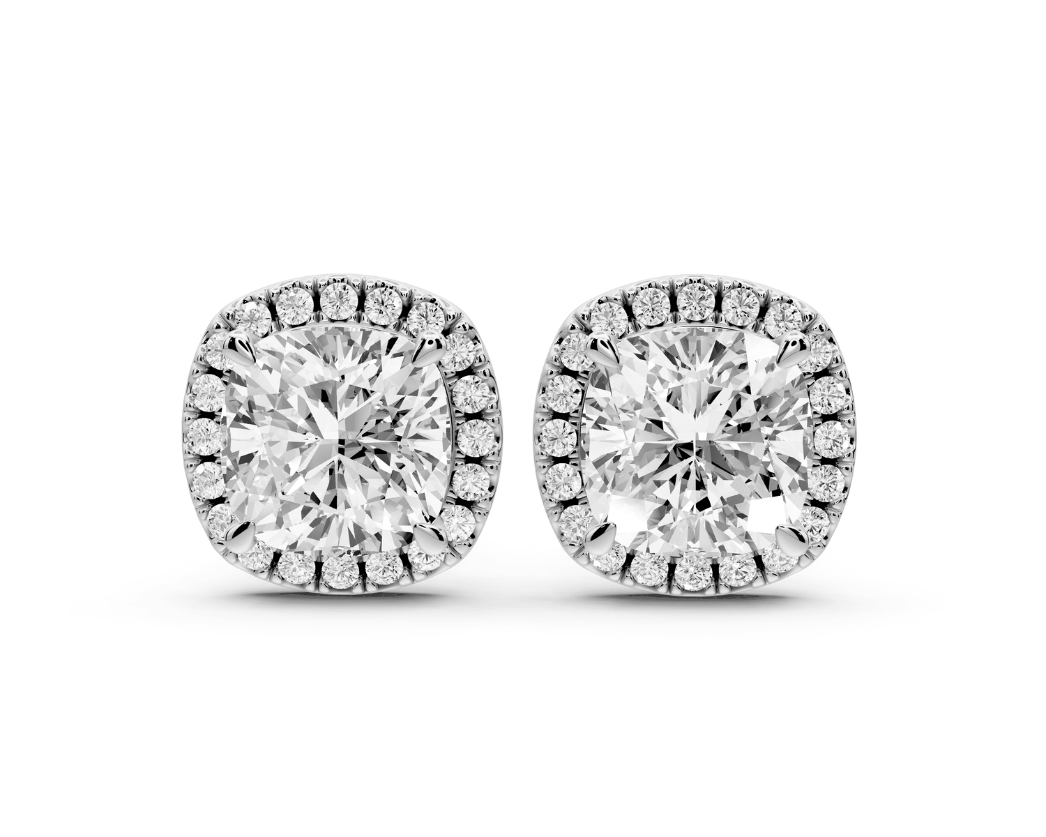Solis - 5ct 14k white gold Cushion - Cut Diamond Stud Earrings - Mr. Alex Jewelry