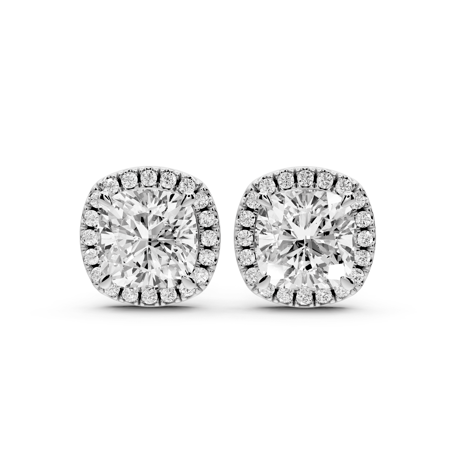 Solis - 5ct 14k white gold Cushion - Cut Diamond Stud Earrings - Mr. Alex Jewelry