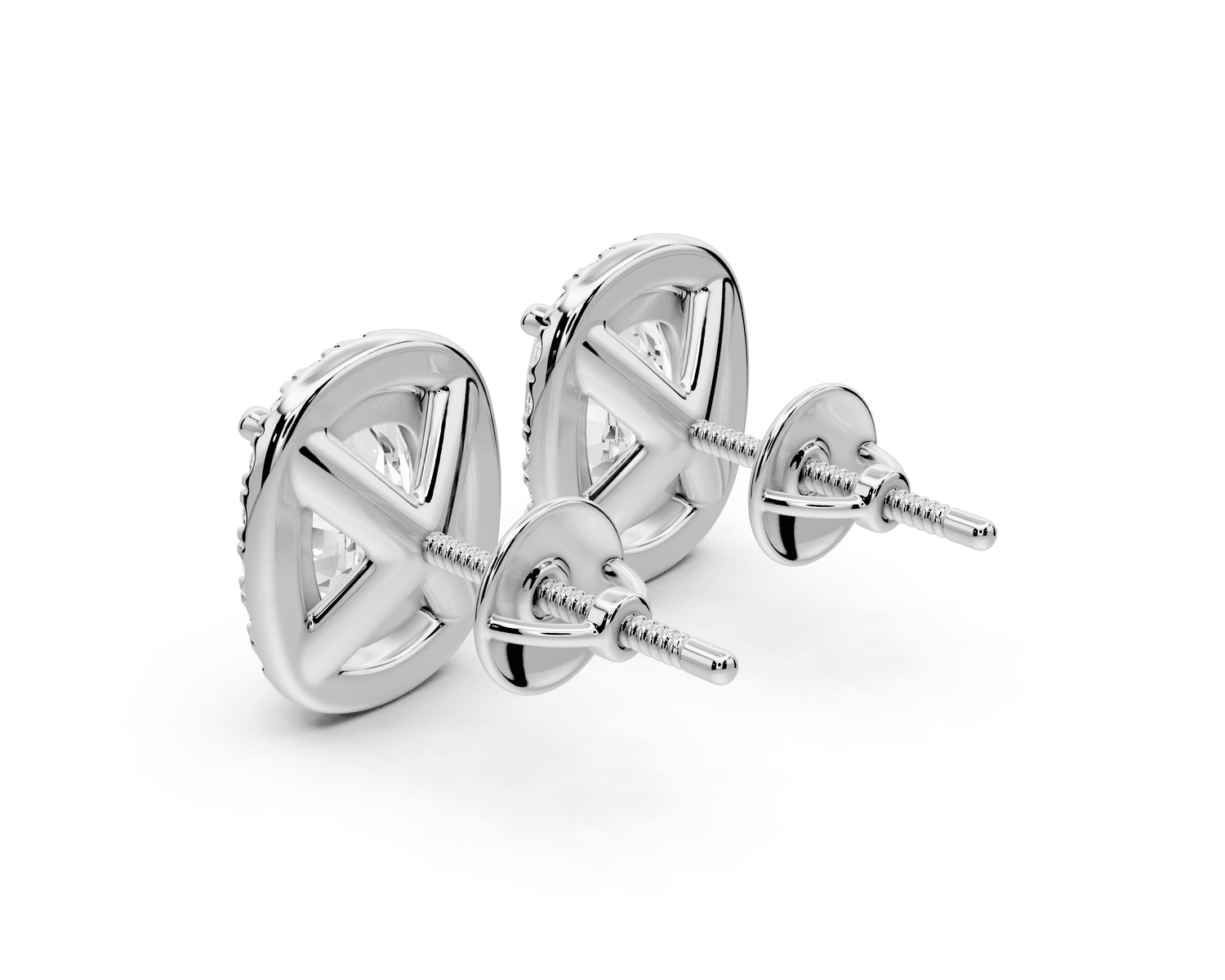 Solis - 5ct 14k white gold Elgcushion - Cut Diamond Stud Earrings - Mr. Alex Jewelry