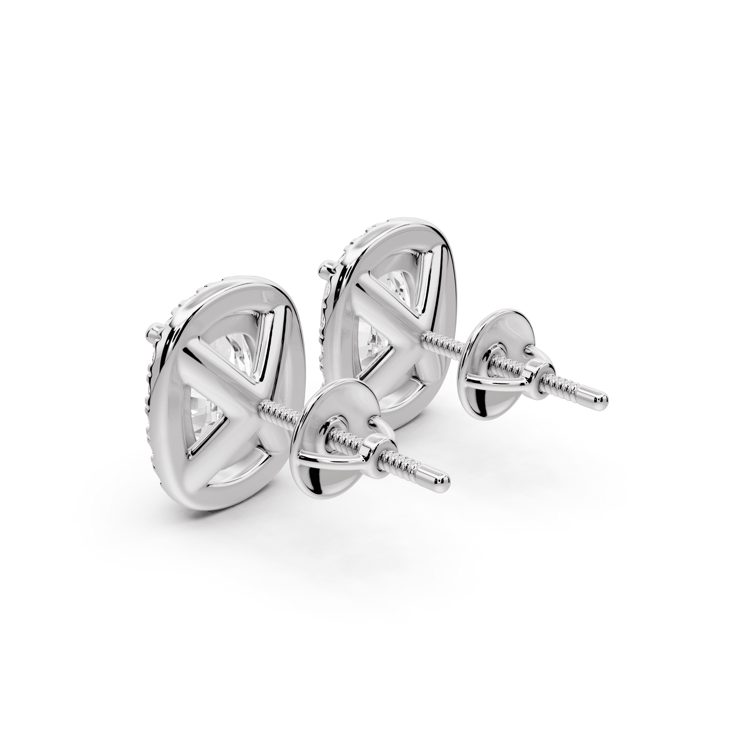 Solis - 5ct 14k white gold Elgcushion - Cut Diamond Stud Earrings - Mr. Alex Jewelry