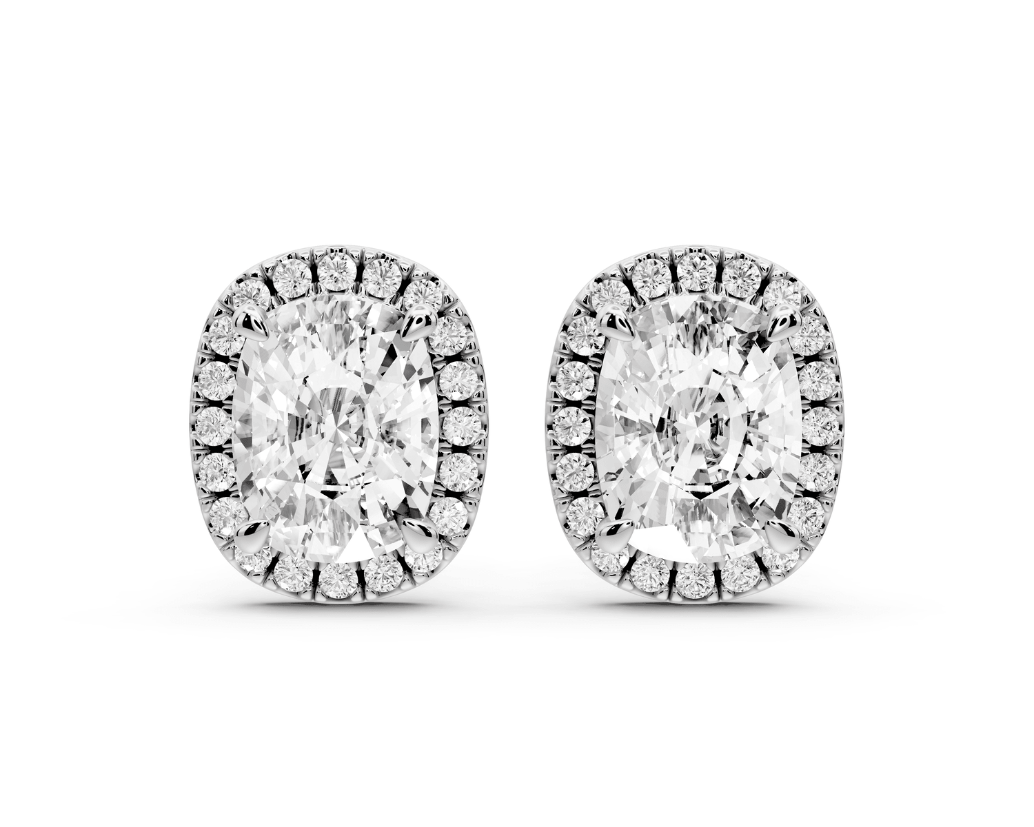 Solis - 5ct 14k white gold Elgcushion - Cut Diamond Stud Earrings - Mr. Alex Jewelry