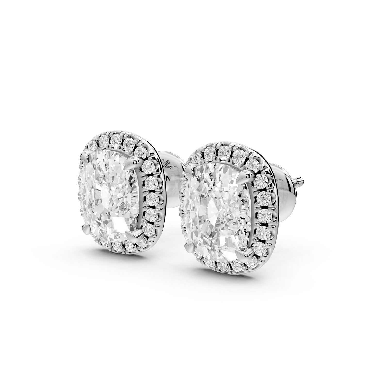 Solis - 5ct 14k white gold Elgcushion - Cut Diamond Stud Earrings - Mr. Alex Jewelry