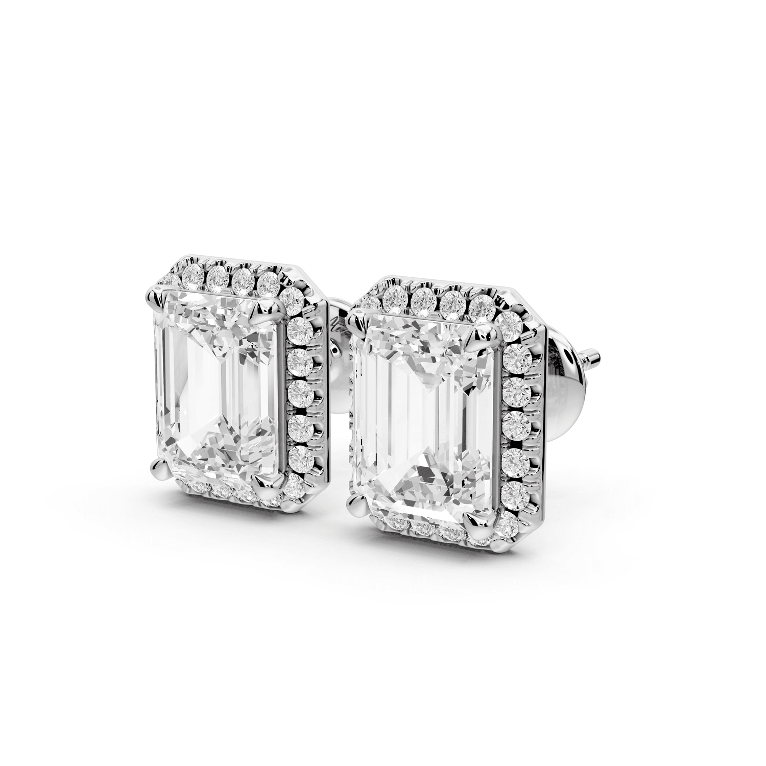 Solis - 5ct 14k white gold Emerald - Cut Diamond Stud Earrings - Mr. Alex Jewelry