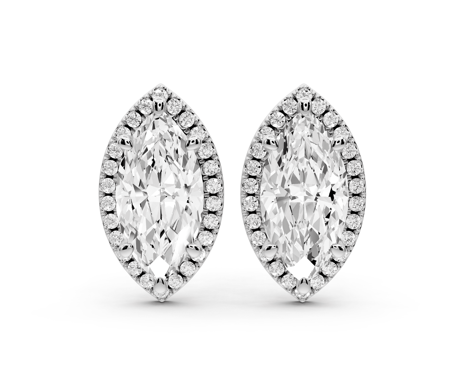 Solis - 5ct 14k white gold Marquise - Cut Diamond Stud Earrings - Mr. Alex Jewelry
