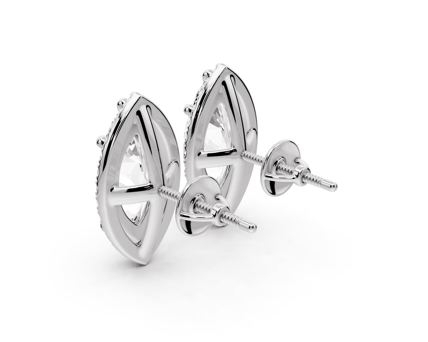 Solis - 5ct 14k white gold Marquise - Cut Diamond Stud Earrings - Mr. Alex Jewelry