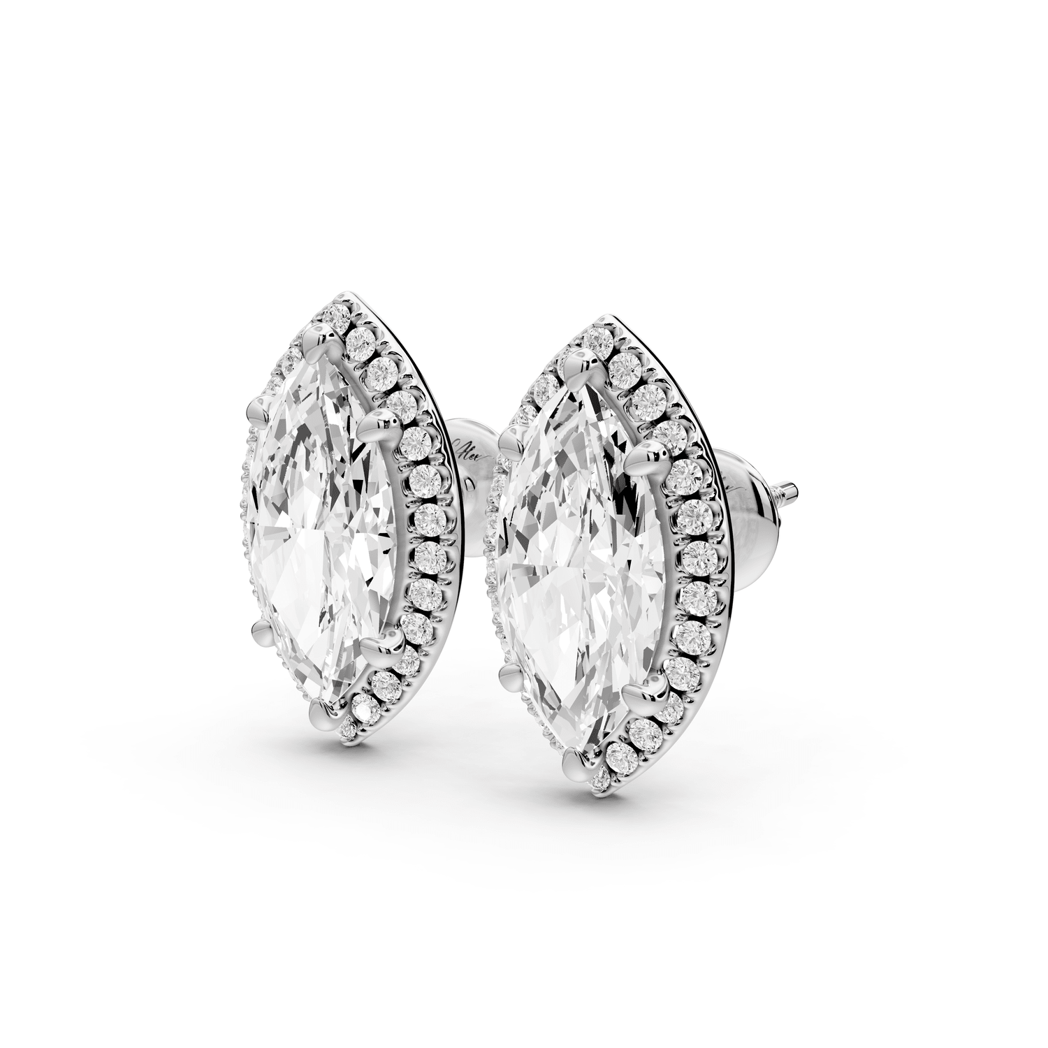 Solis - 5ct 14k white gold Marquise - Cut Diamond Stud Earrings - Mr. Alex Jewelry