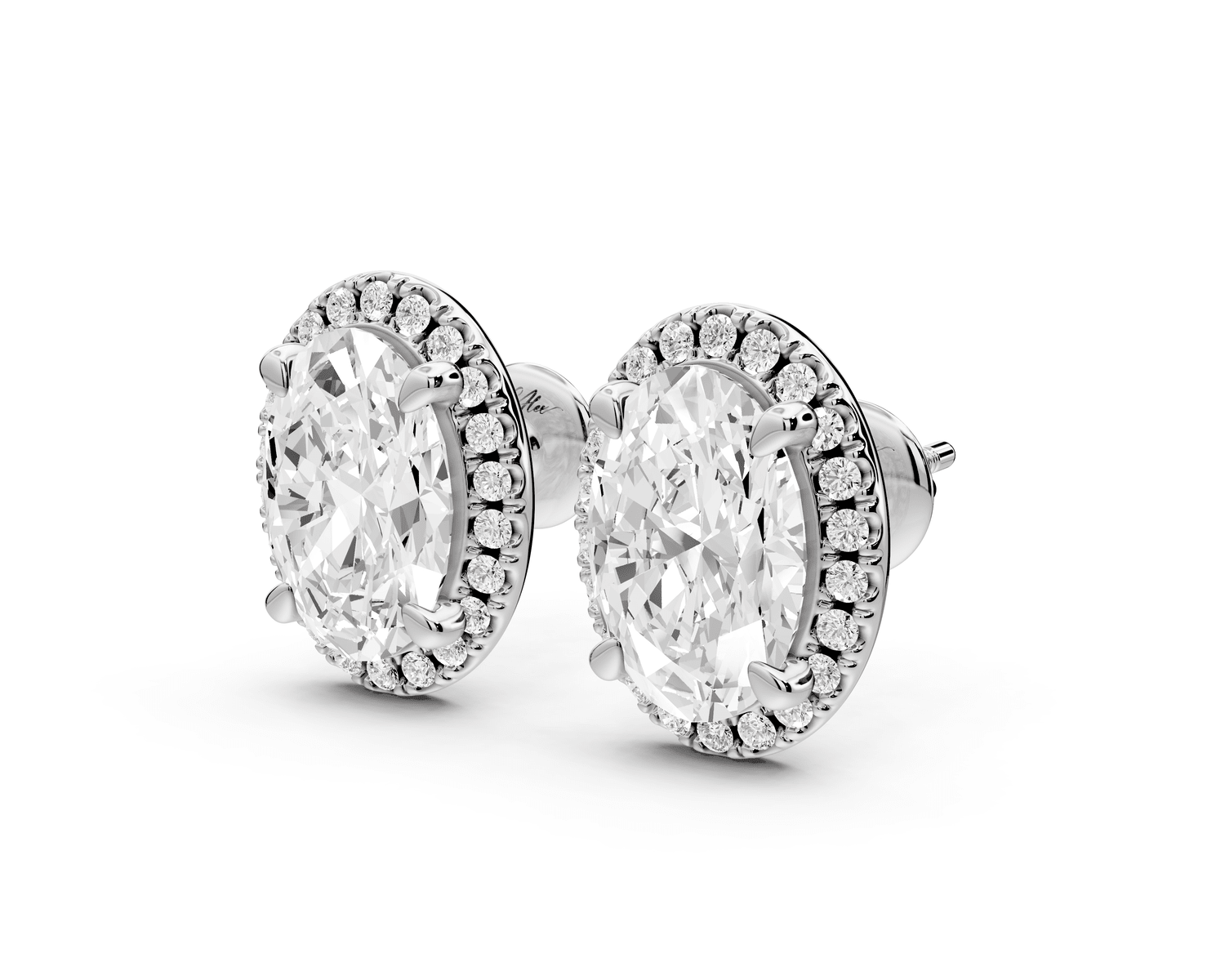 Solis - 5ct 14k white gold Oval - Cut Diamond Stud Earrings - Mr. Alex Jewelry