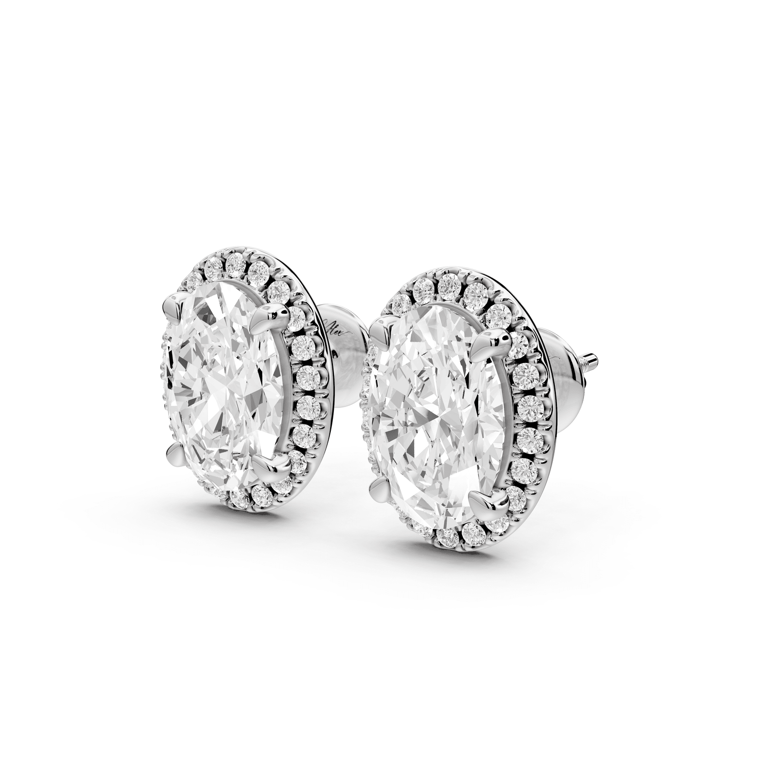 Solis - 5ct 14k white gold Oval - Cut Diamond Stud Earrings - Mr. Alex Jewelry