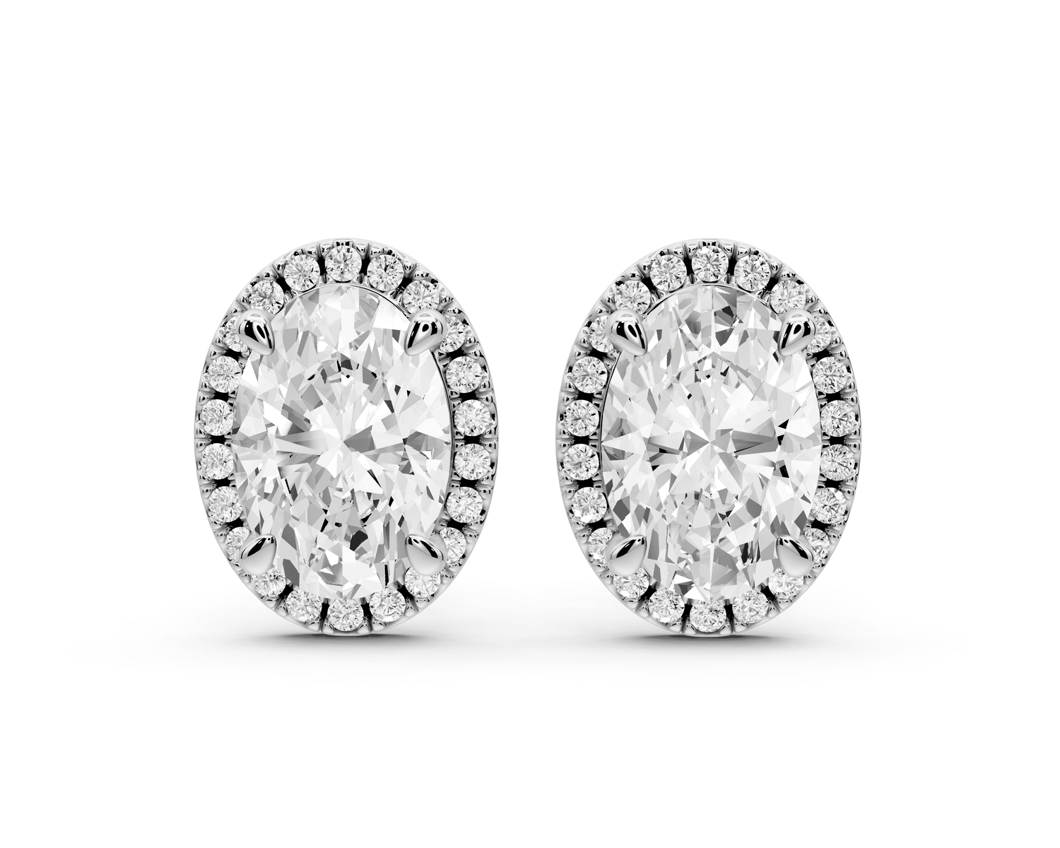 Solis - 5ct 14k white gold Oval - Cut Diamond Stud Earrings - Mr. Alex Jewelry