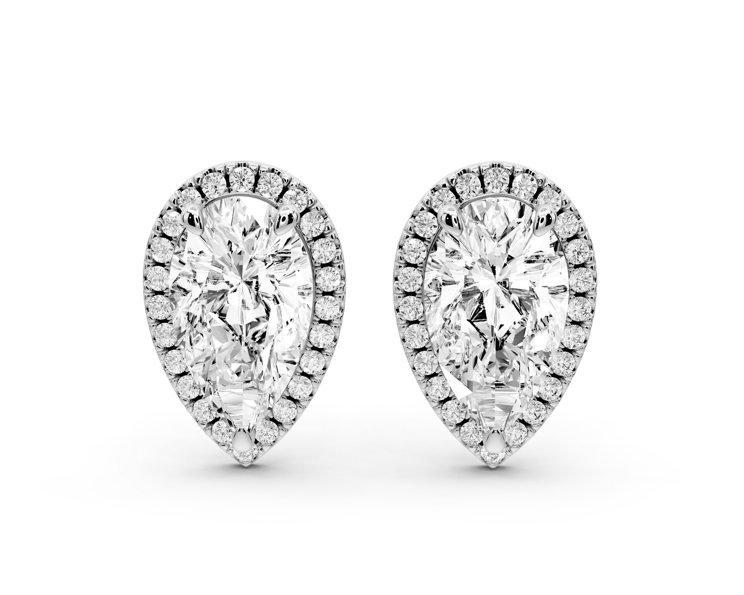 Solis - 5ct 14k white gold Pear - Cut Diamond Stud Earrings - Mr. Alex Jewelry