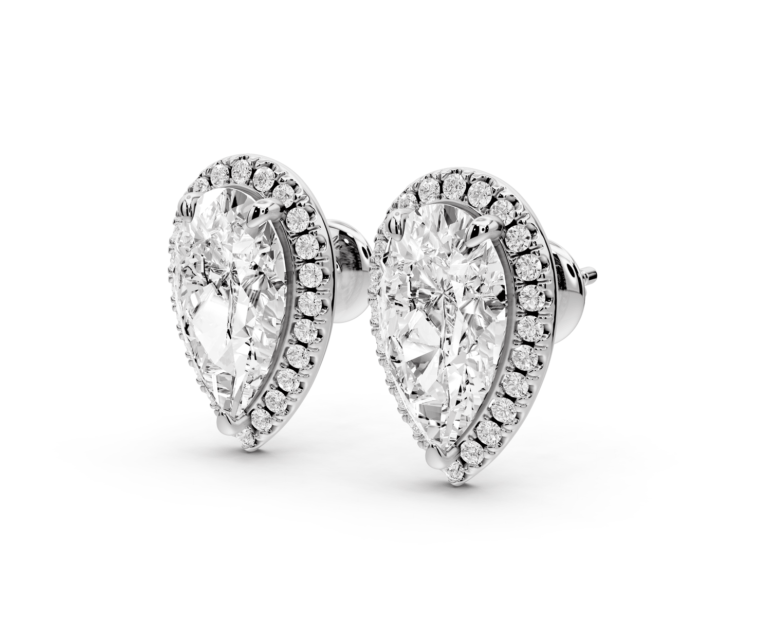 Solis - 5ct 14k white gold Pear - Cut Diamond Stud Earrings - Mr. Alex Jewelry