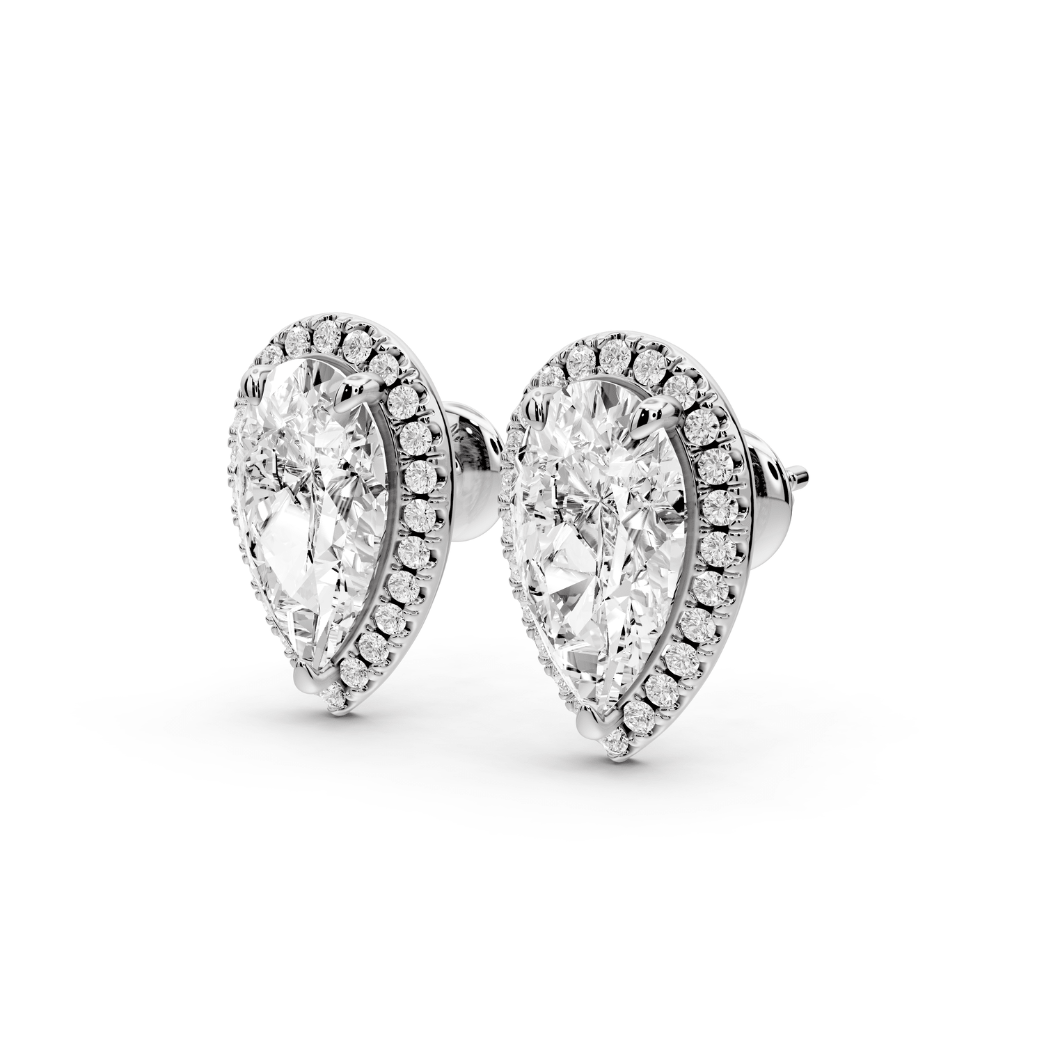 Solis - 5ct 14k white gold Pear - Cut Diamond Stud Earrings - Mr. Alex Jewelry