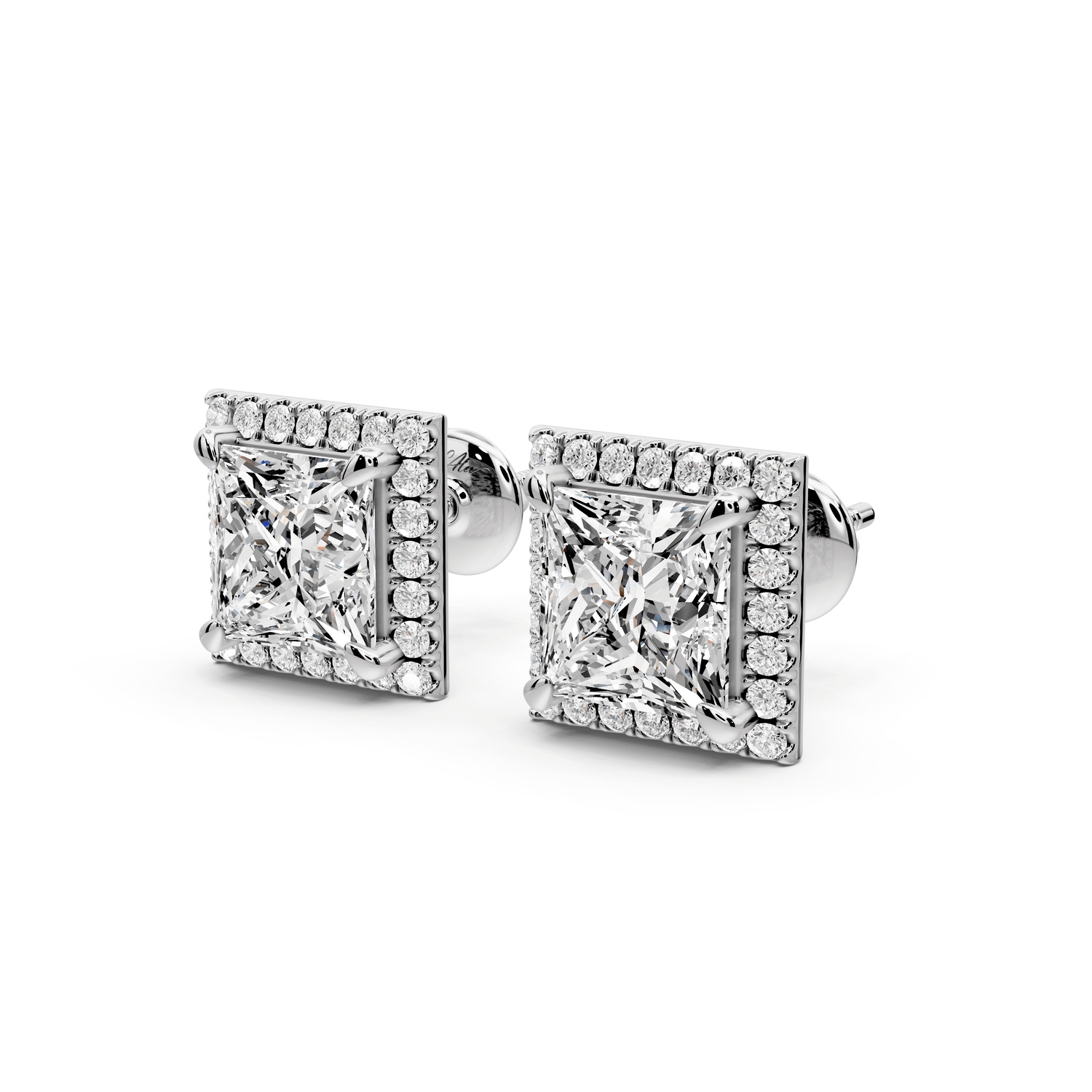 Solis - 5ct 14k white gold Princess - Cut Diamond Stud Earrings - Mr. Alex Jewelry