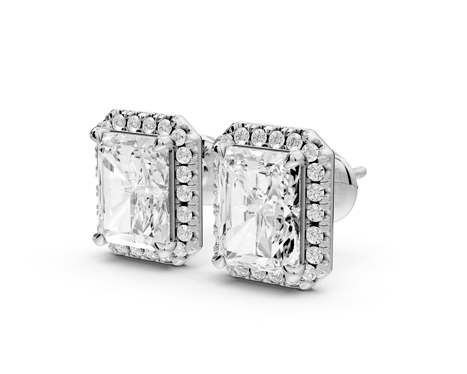 Solis - 5ct 14k white gold Radiant - Cut Diamond Stud Earrings - Mr. Alex Jewelry