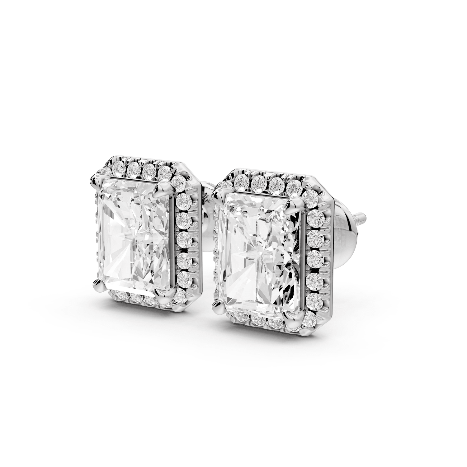 Solis - 5ct 14k white gold Radiant - Cut Diamond Stud Earrings - Mr. Alex Jewelry