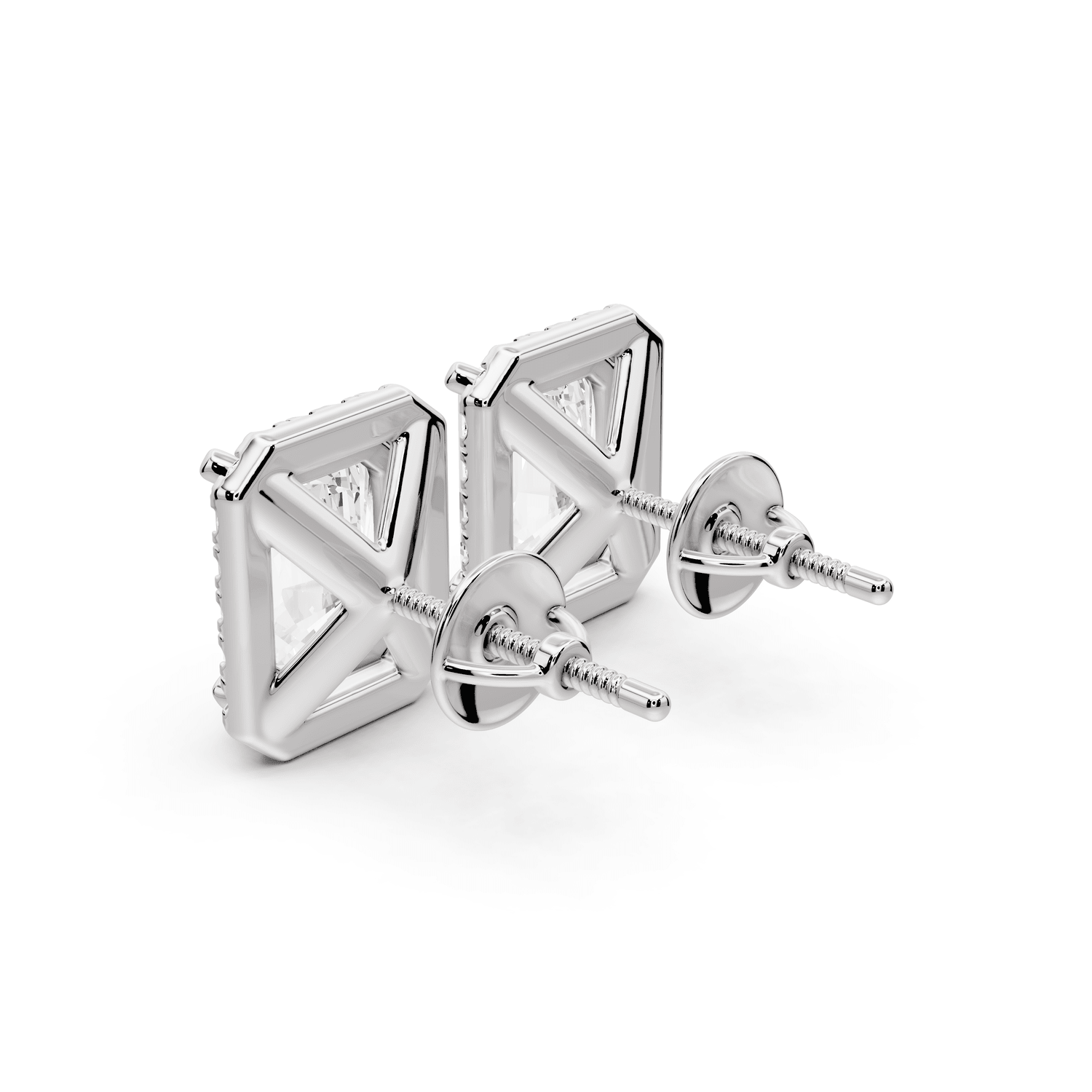 Solis - 5ct 14k white gold Radiant - Cut Diamond Stud Earrings - Mr. Alex Jewelry