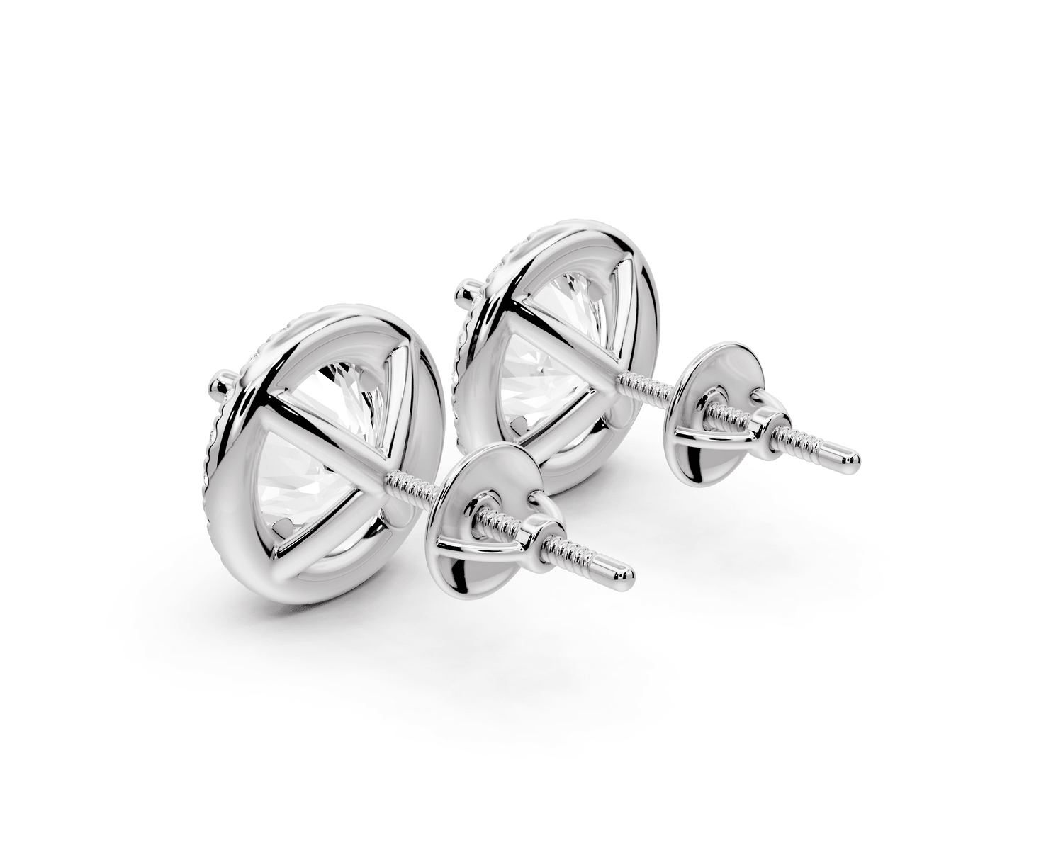 Solis - 5ct 14k white gold Round - Cut Diamond Stud Earrings - Mr. Alex Jewelry