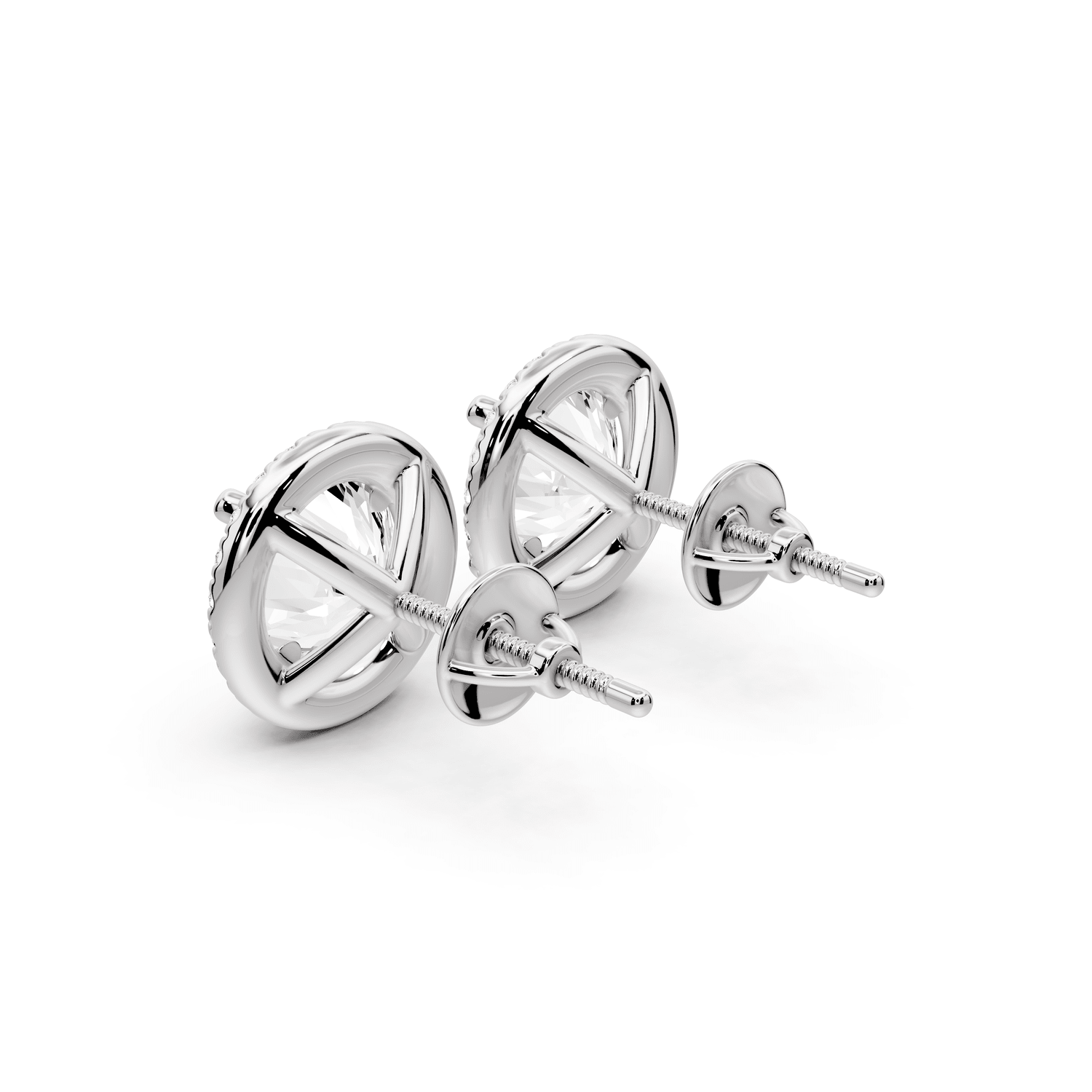 Solis - 5ct 14k white gold Round - Cut Diamond Stud Earrings - Mr. Alex Jewelry