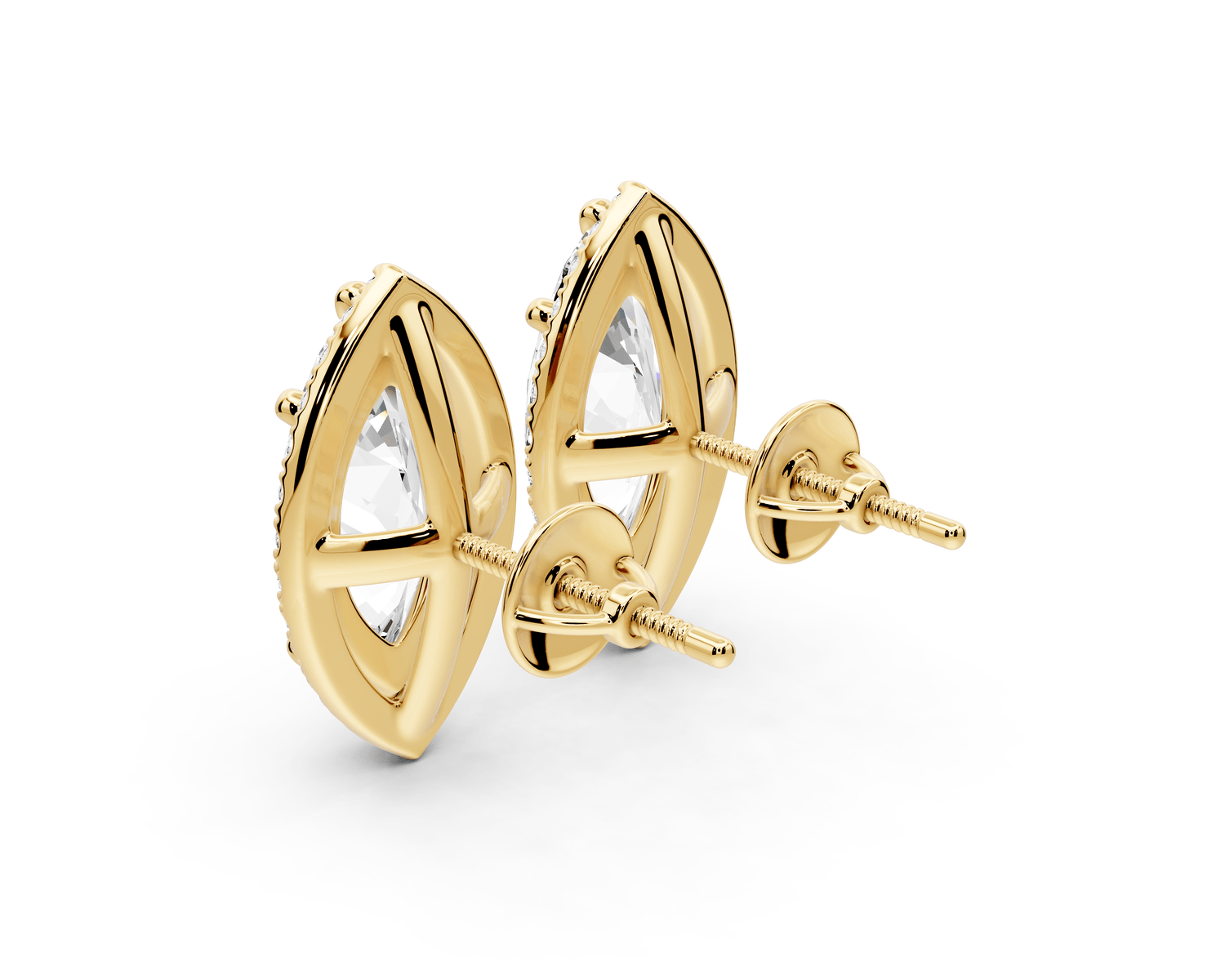 Solis - 5ct 14k yellow gold Marquise - Cut Diamond Stud Earrings - Mr. Alex Jewelry