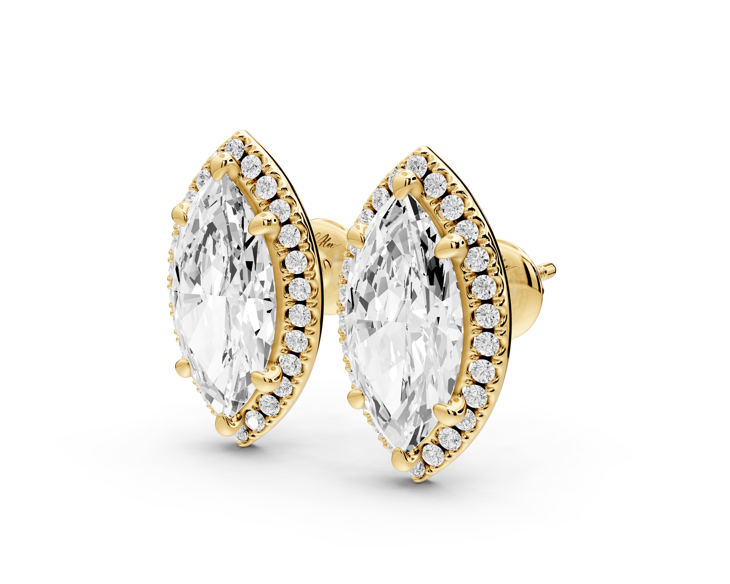 Solis - 5ct 14k yellow gold Marquise - Cut Diamond Stud Earrings - Mr. Alex Jewelry