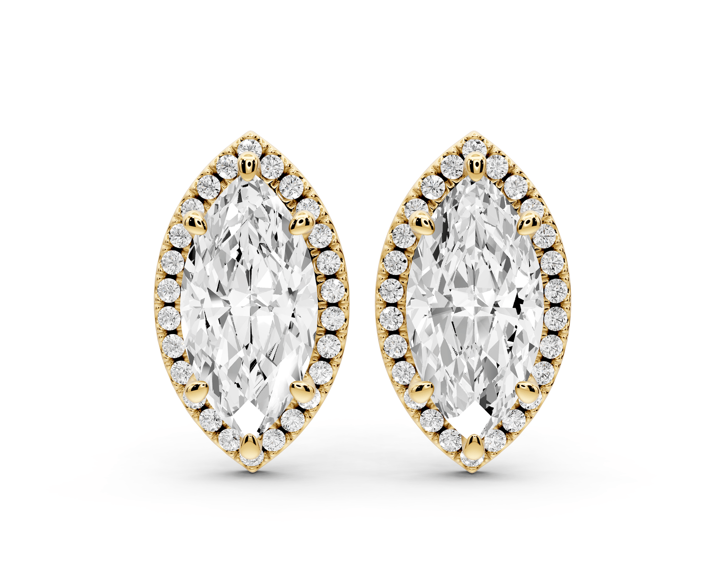 Solis - 5ct 14k yellow gold Marquise - Cut Diamond Stud Earrings - Mr. Alex Jewelry