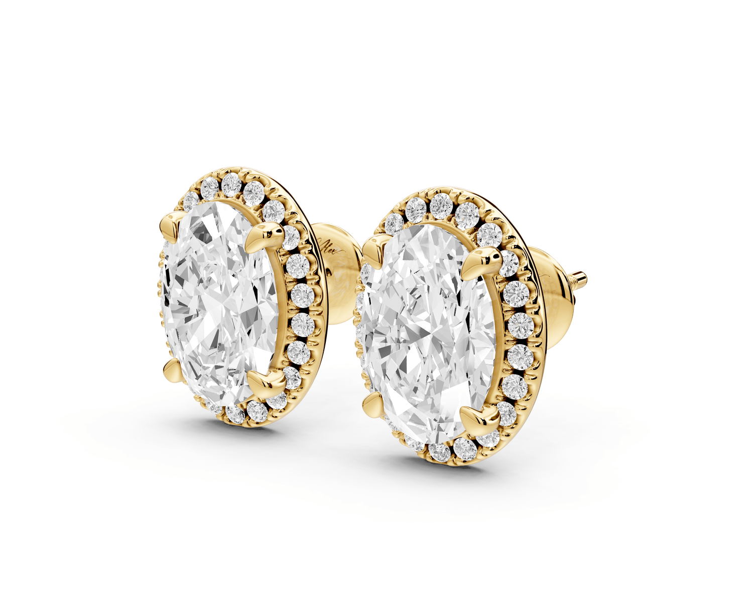 Solis - 5ct 14k yellow gold Oval - Cut Diamond Stud Earrings - Mr. Alex Jewelry