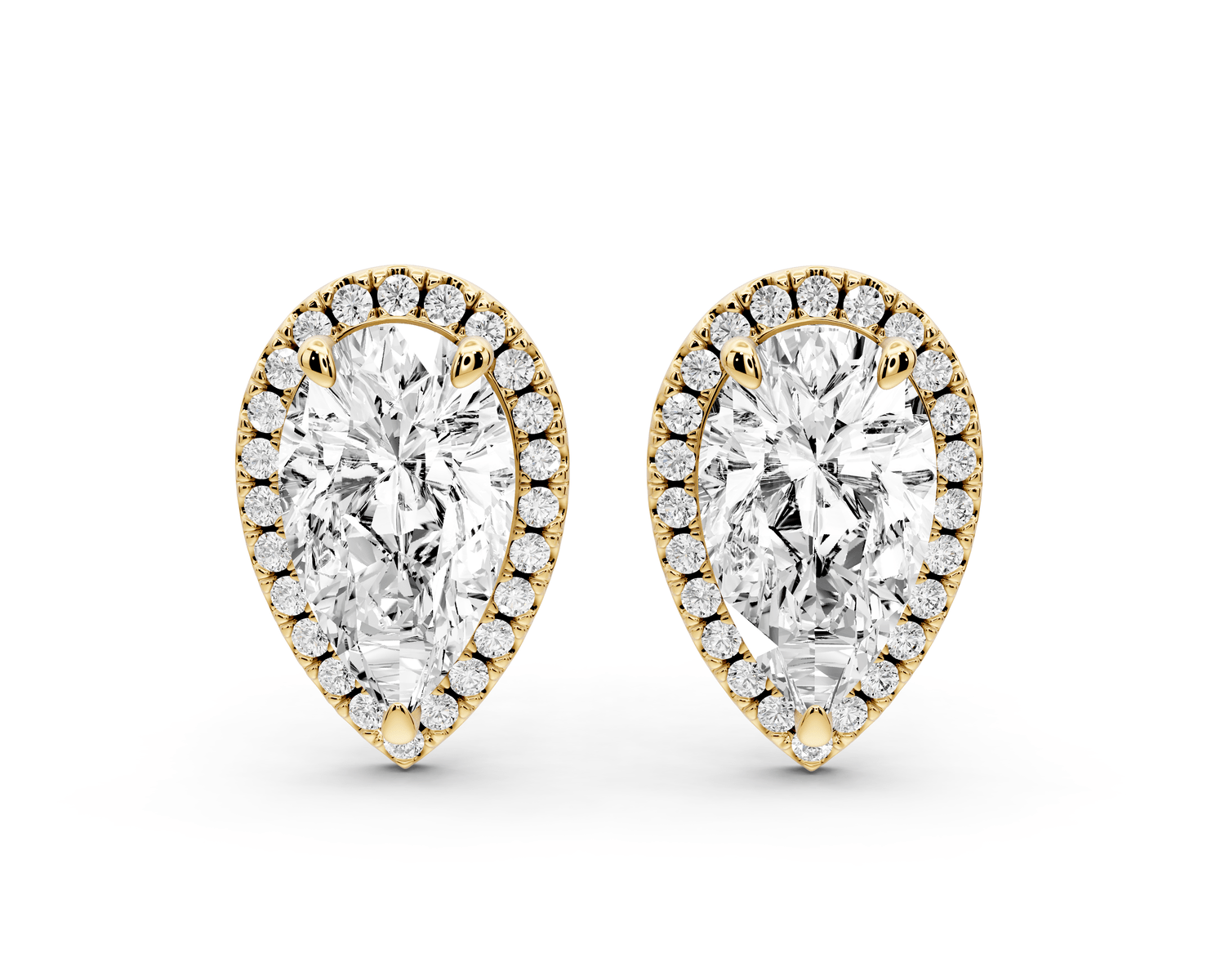 Solis - 5ct 14k yellow gold Pear - Cut Diamond Stud Earrings - Mr. Alex Jewelry