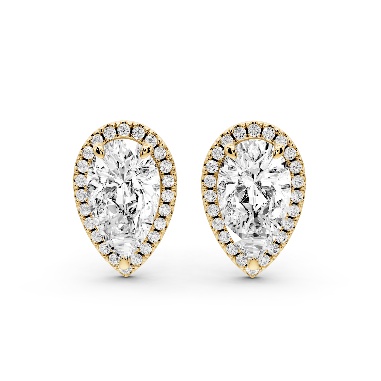 Solis - 5ct 14k yellow gold Pear - Cut Diamond Stud Earrings - Mr. Alex Jewelry