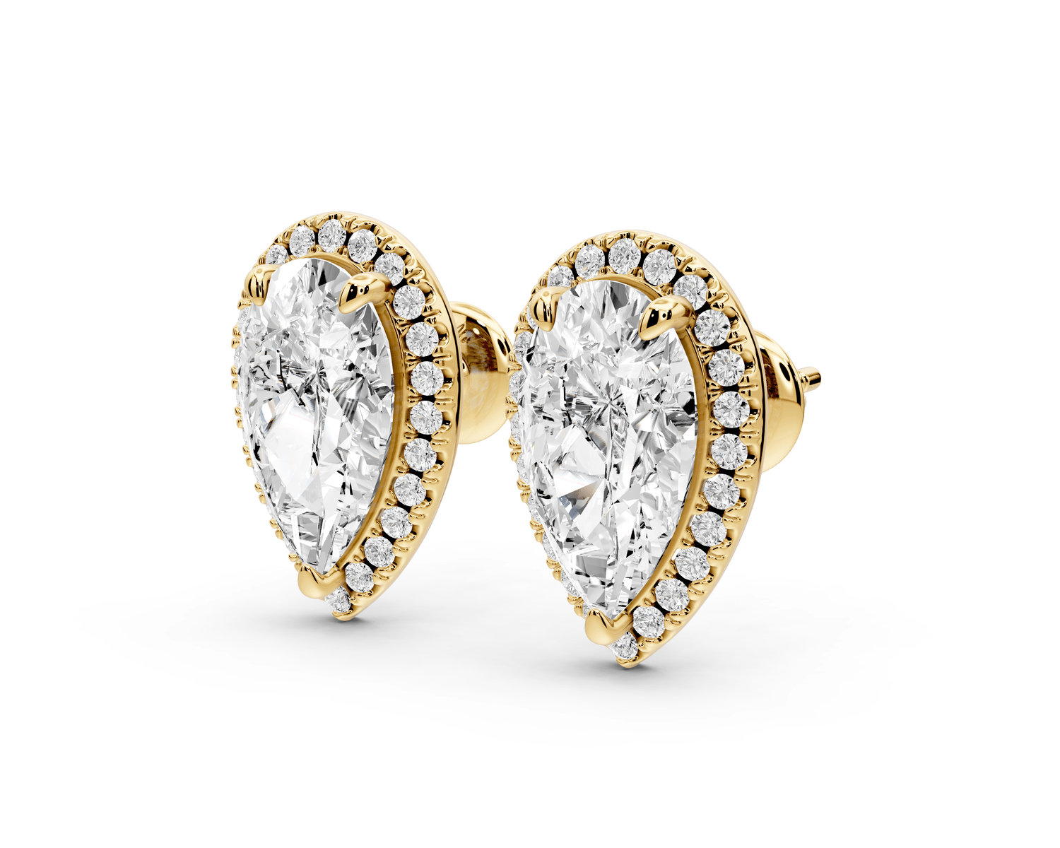 Solis - 5ct 14k yellow gold Pear - Cut Diamond Stud Earrings - Mr. Alex Jewelry