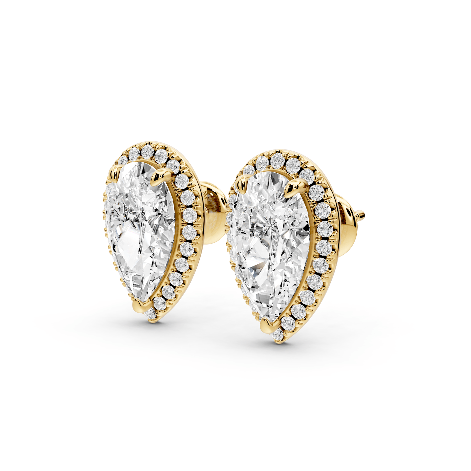Solis - 5ct 14k yellow gold Pear - Cut Diamond Stud Earrings - Mr. Alex Jewelry