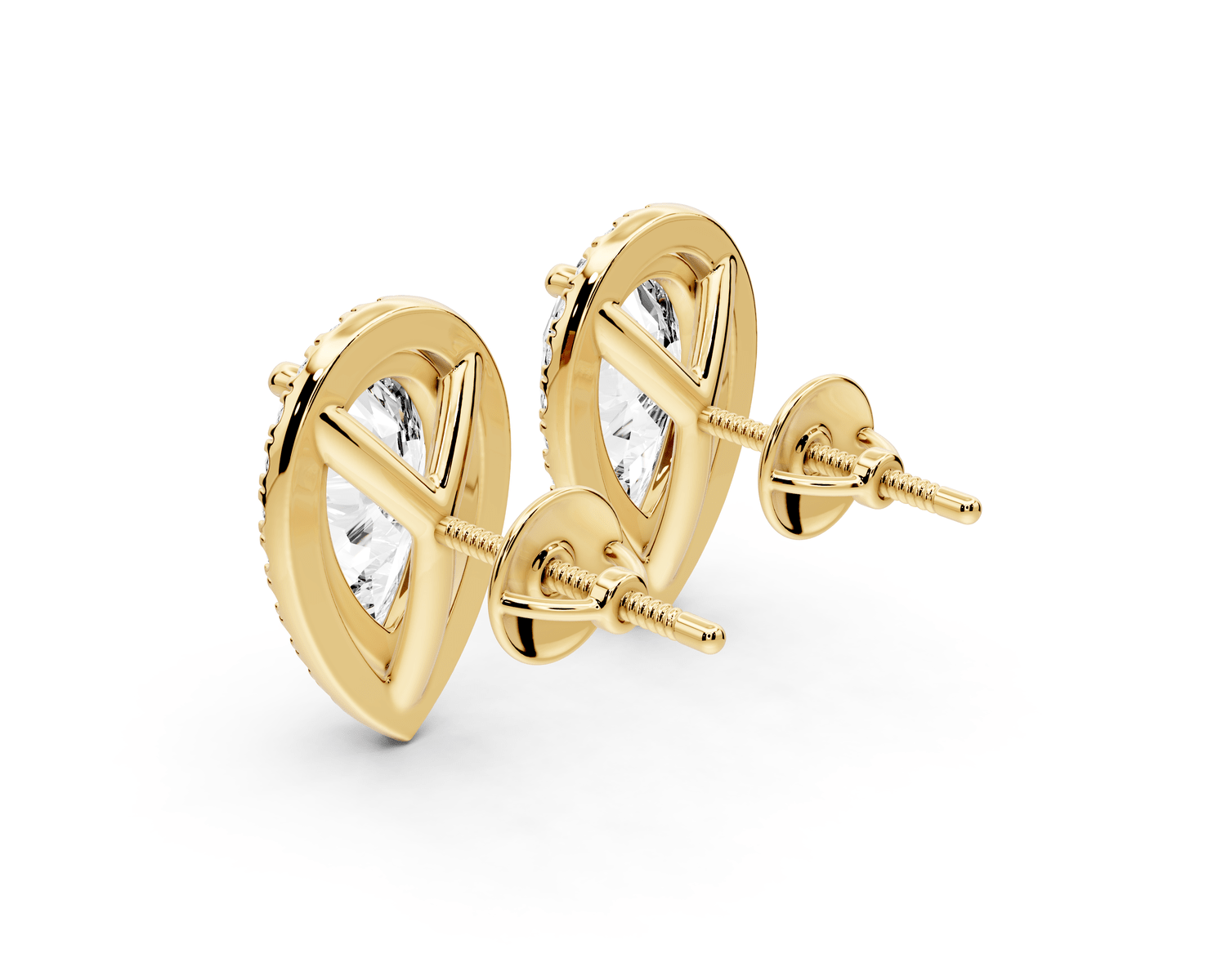 Solis - 5ct 14k yellow gold Pear - Cut Diamond Stud Earrings - Mr. Alex Jewelry