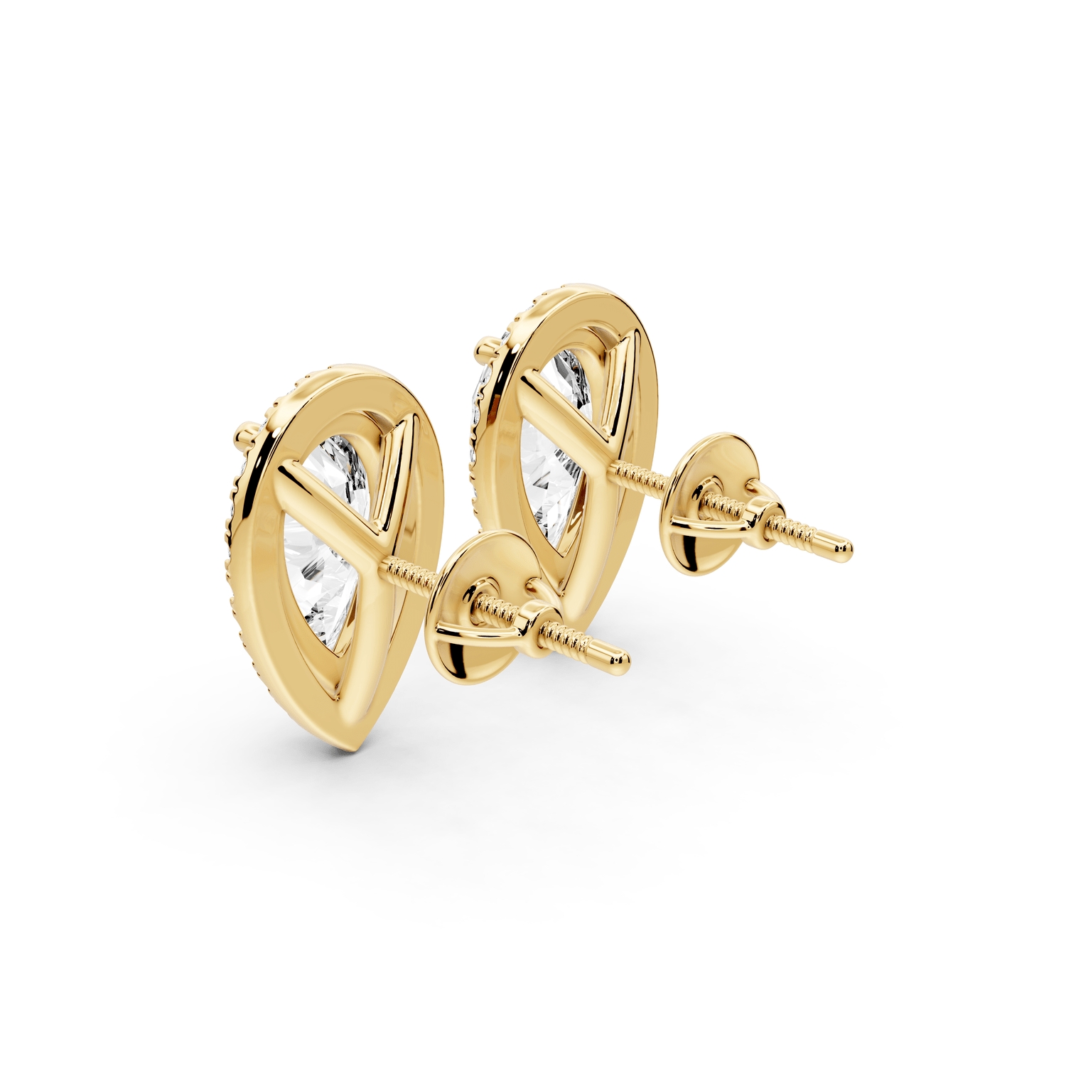 Solis - 5ct 14k yellow gold Pear - Cut Diamond Stud Earrings - Mr. Alex Jewelry