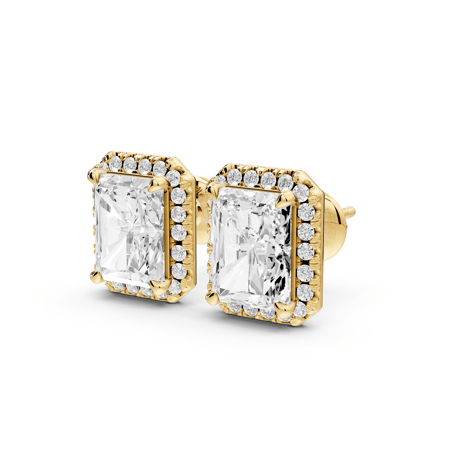 Solis - 5ct 14k yellow gold Radiant - Cut Diamond Stud Earrings - Mr. Alex Jewelry