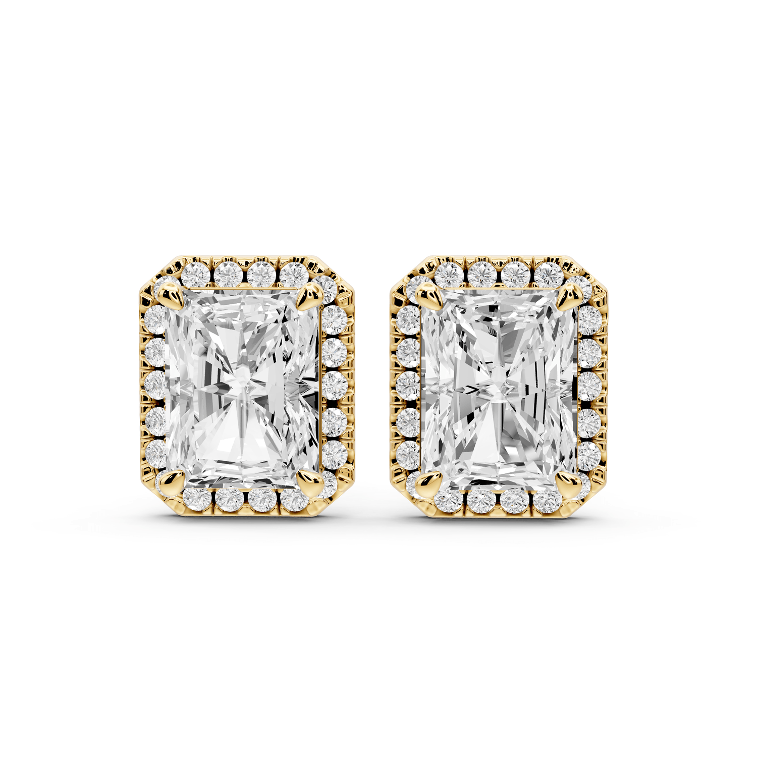 Solis - 5ct 14k yellow gold Radiant - Cut Diamond Stud Earrings - Mr. Alex Jewelry