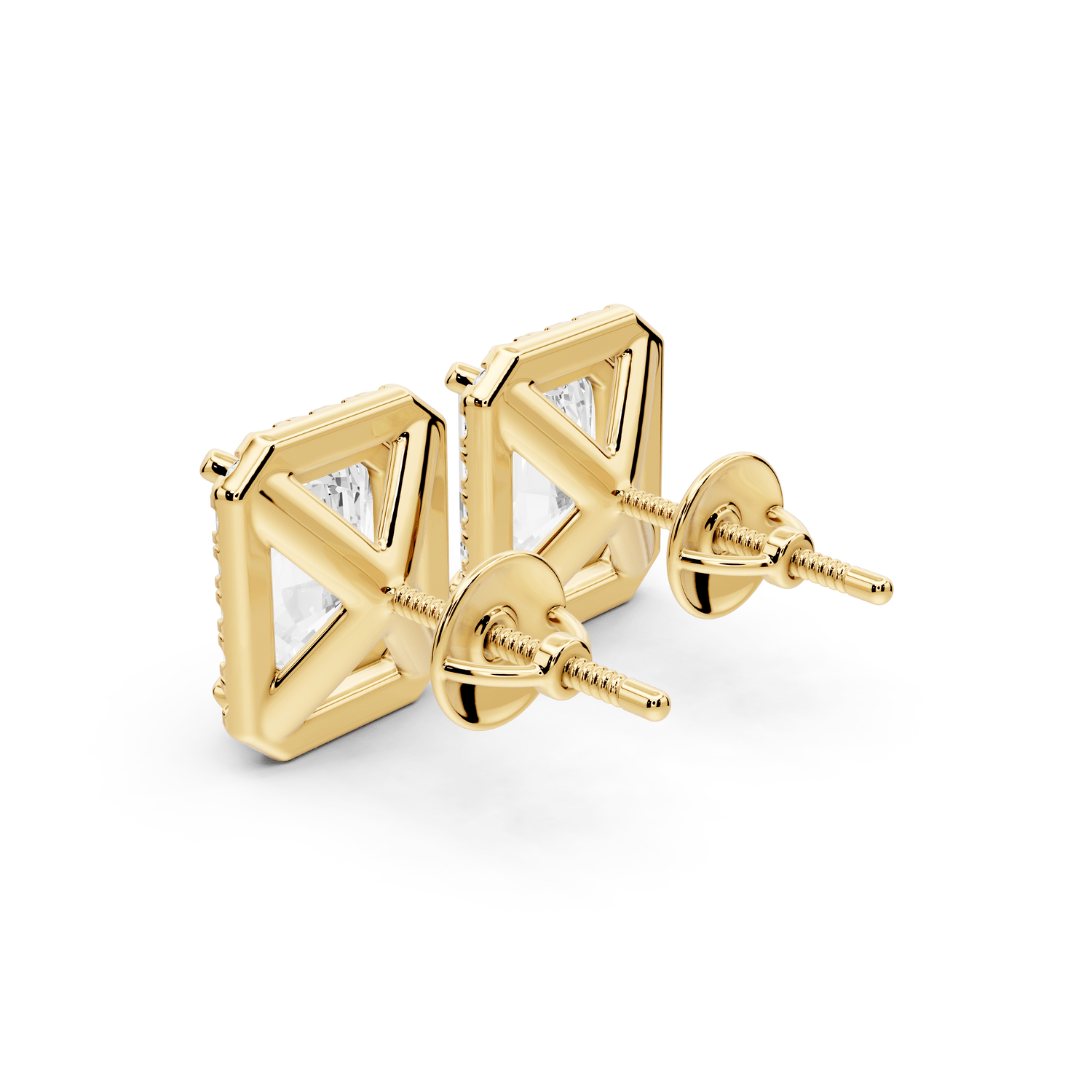 Solis - 5ct 14k yellow gold Radiant - Cut Diamond Stud Earrings - Mr. Alex Jewelry