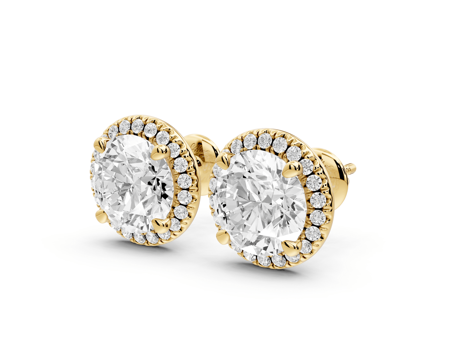 Solis - 5ct 14k yellow gold Round - Cut Diamond Stud Earrings - Mr. Alex Jewelry