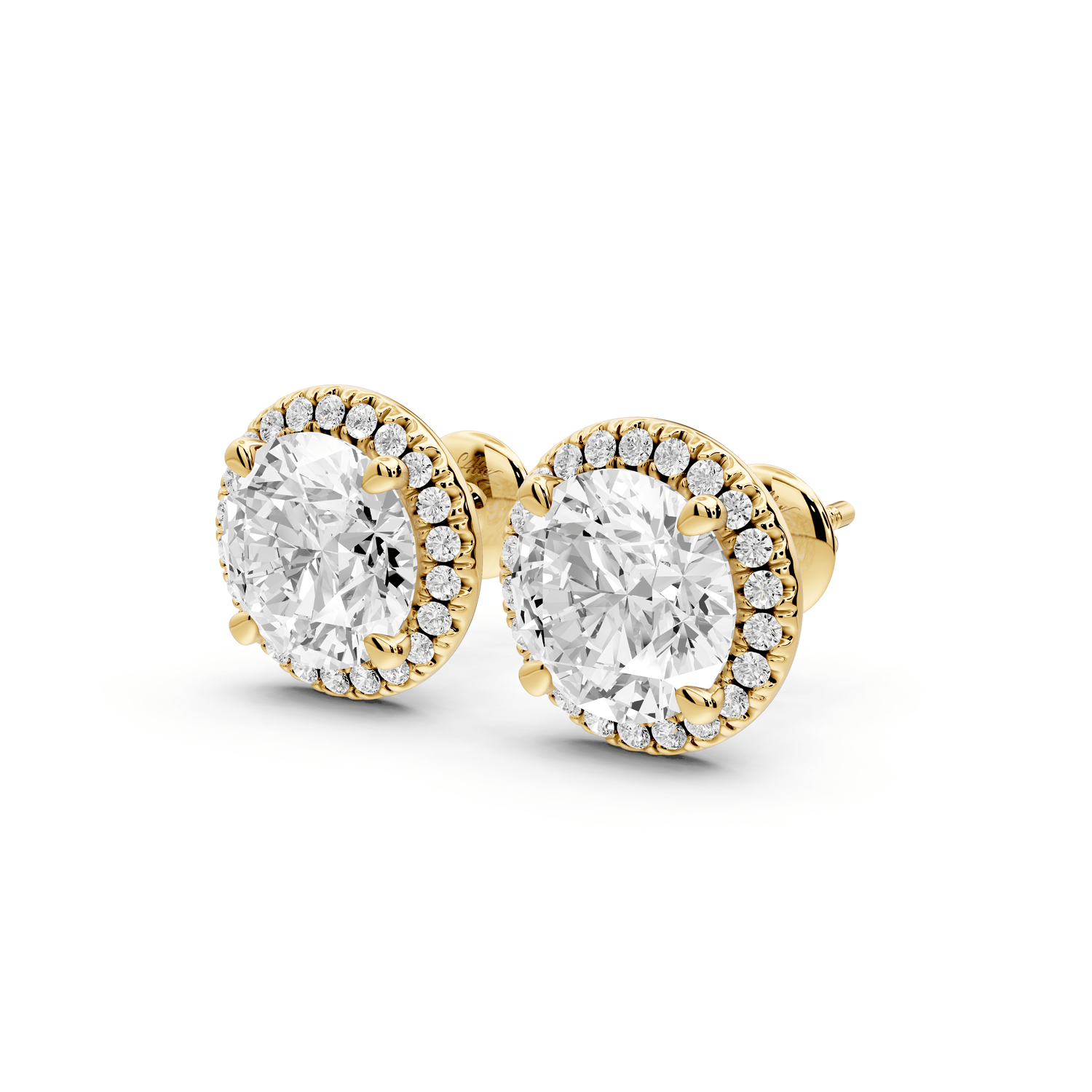Solis - 5ct 14k yellow gold Round - Cut Diamond Stud Earrings - Mr. Alex Jewelry