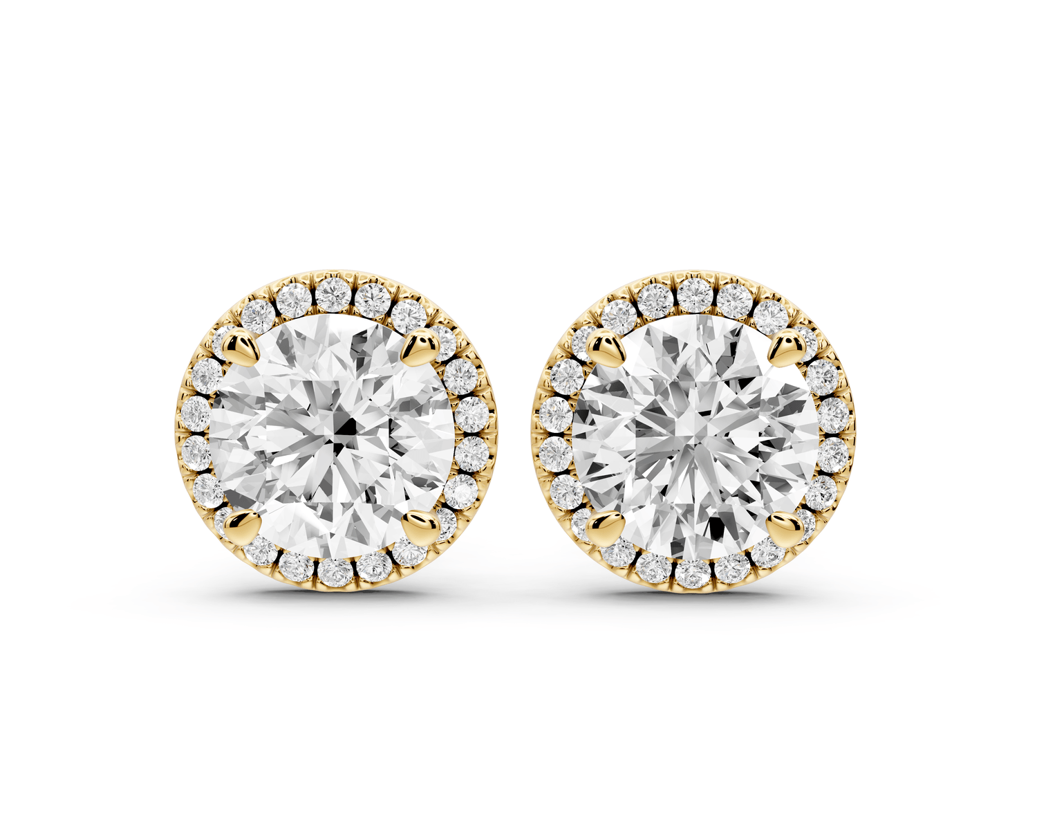 Solis - 5ct 14k yellow gold Round - Cut Diamond Stud Earrings - Mr. Alex Jewelry