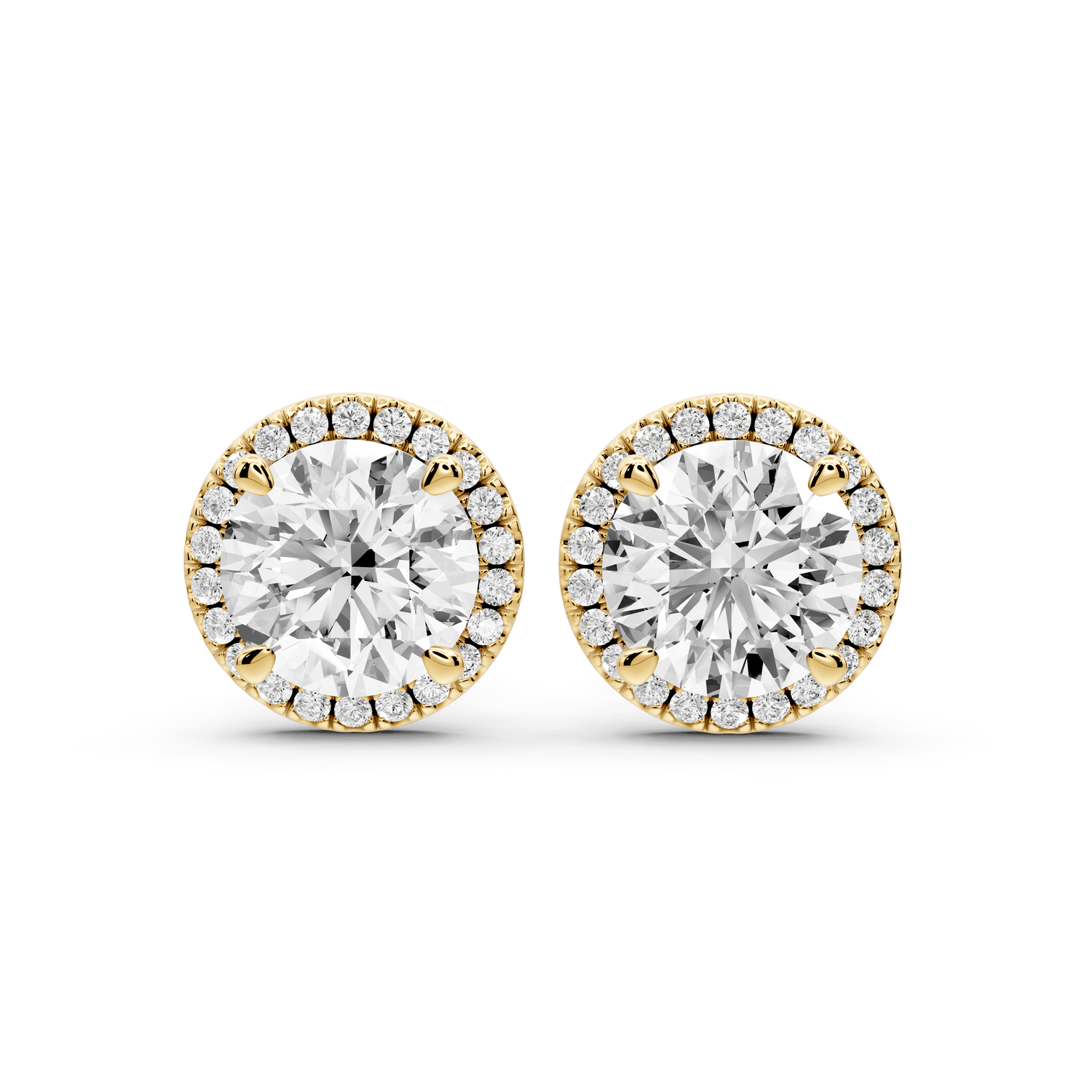 Solis - 5ct 14k yellow gold Round - Cut Diamond Stud Earrings - Mr. Alex Jewelry