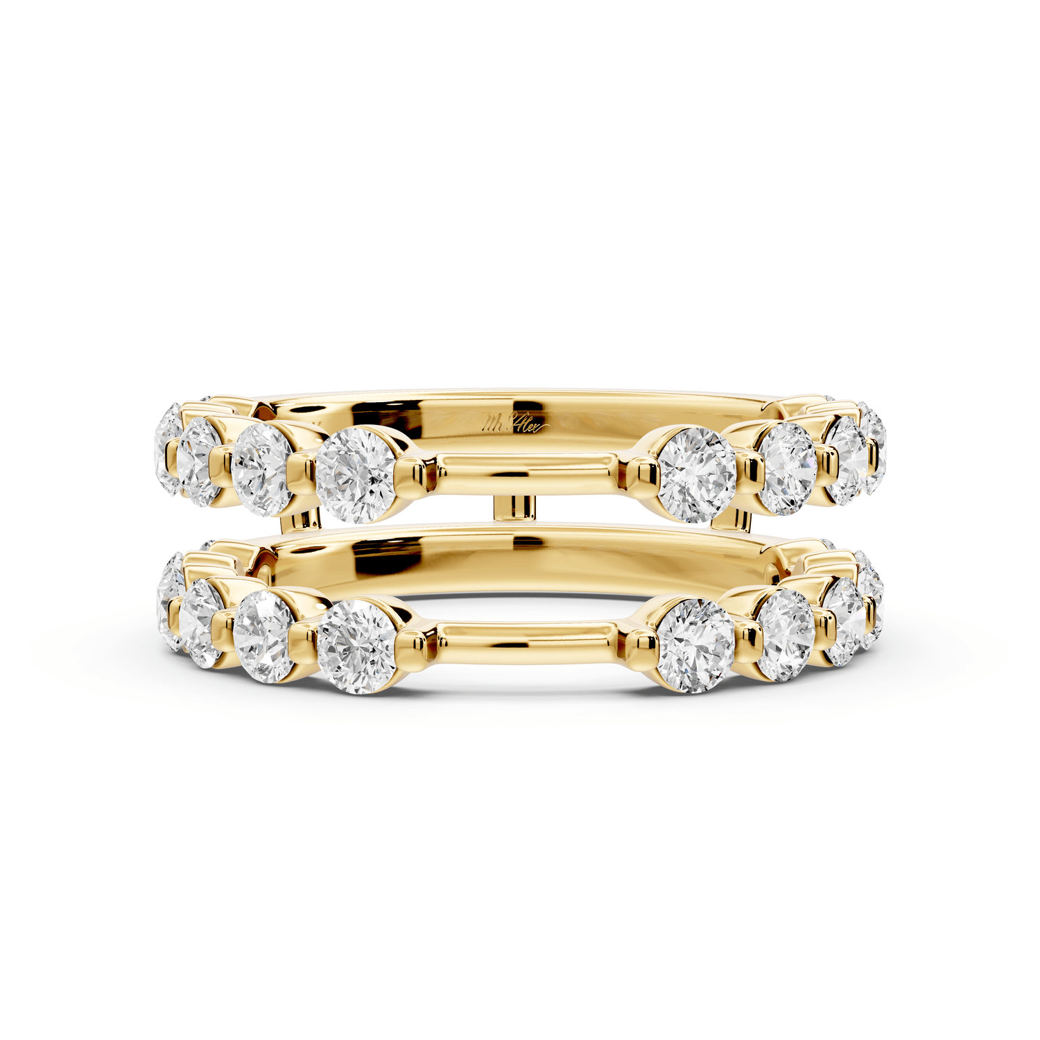 Soloria - 1.41ct 14k yellow gold Double-Row Diamond Eternity Band Ring - Mr. Alex Jewelry